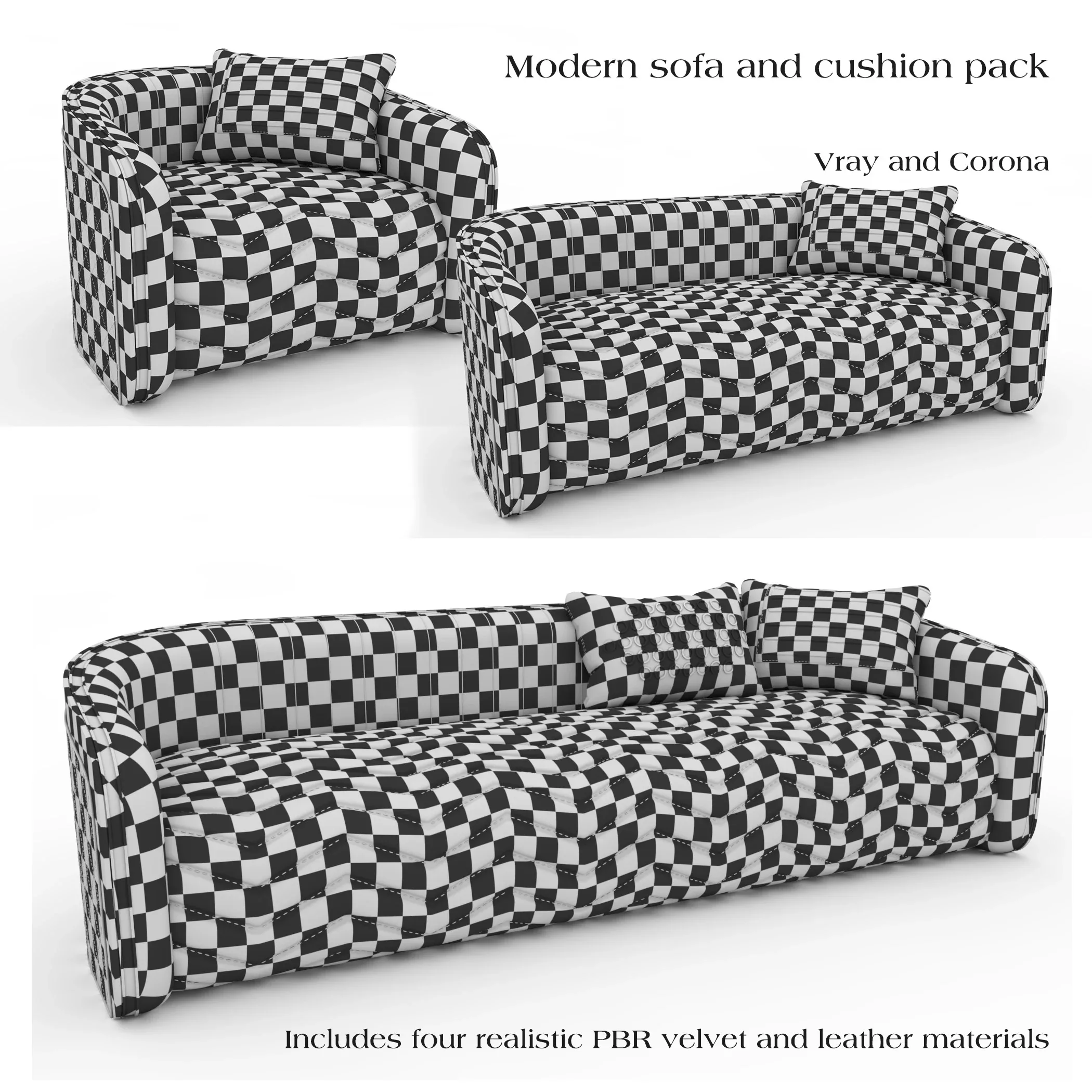 Luxury Modern Sofa And Cushion Pack