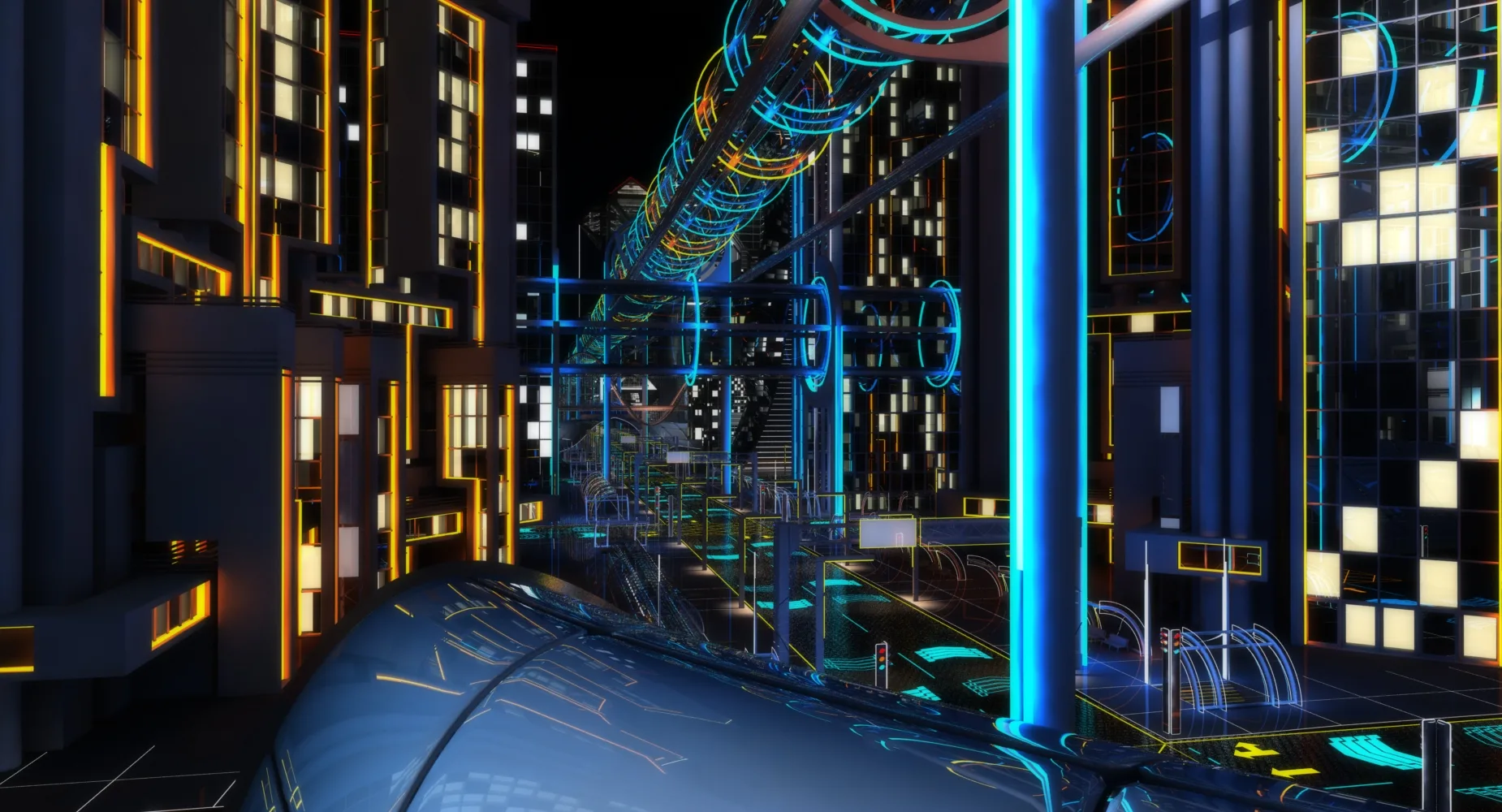 Future City HD 7 Night 3D model