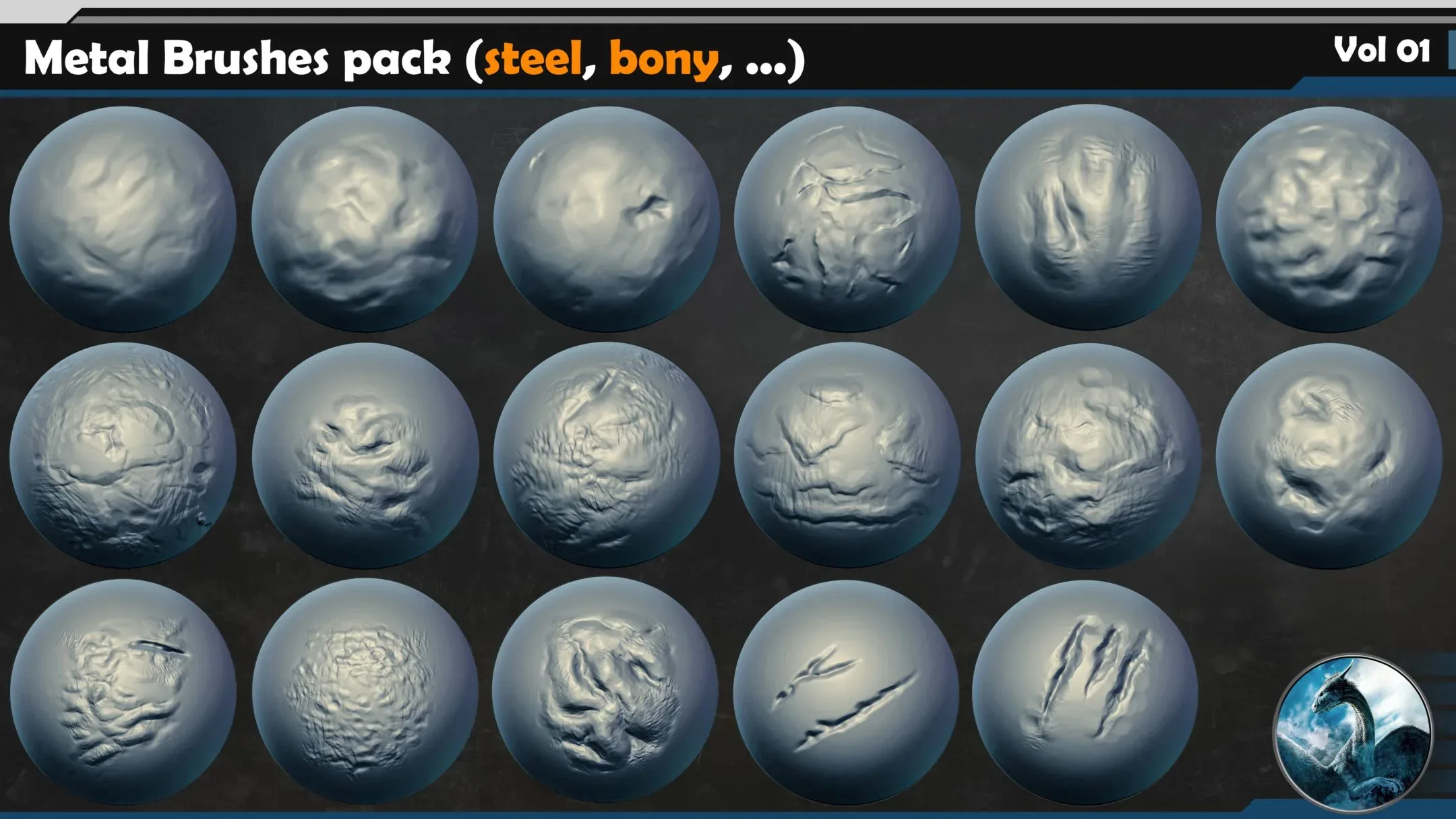 50 Metal Brushes pack (steel, bony, ...) Vol 01