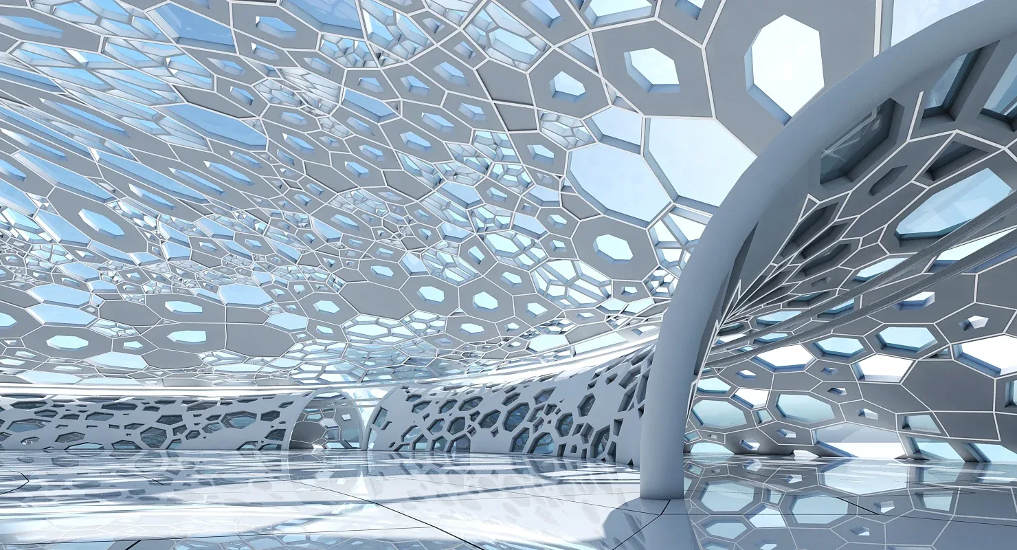 Futuristic Architectural Dome Interior 3D