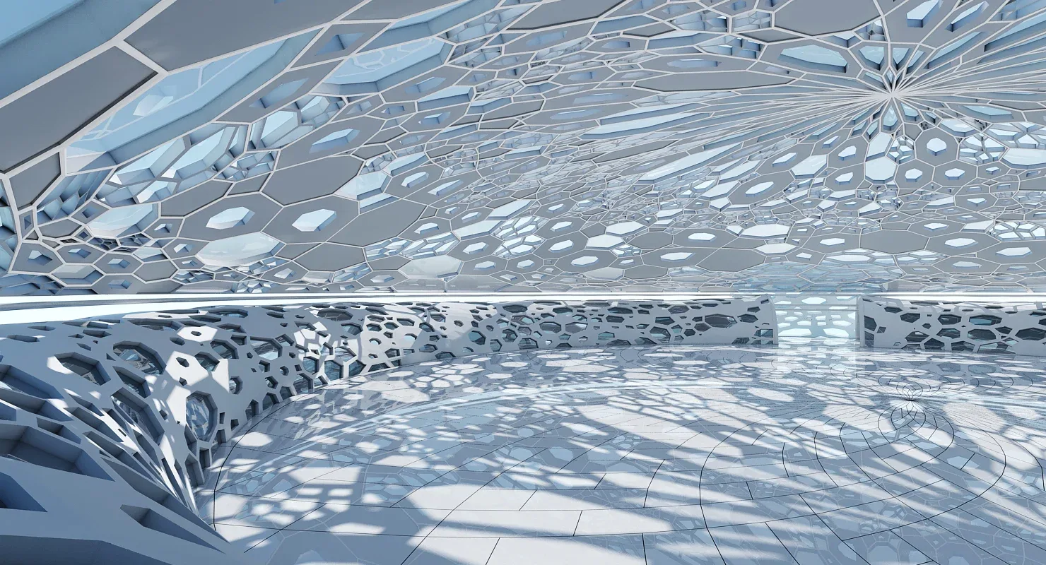 Futuristic Architectural Dome Interior 3D