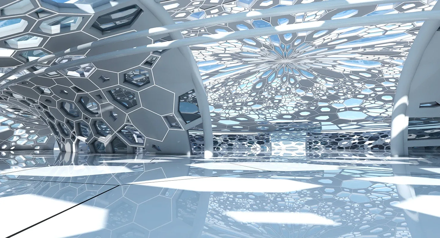 Futuristic Architectural Dome Interior 3D