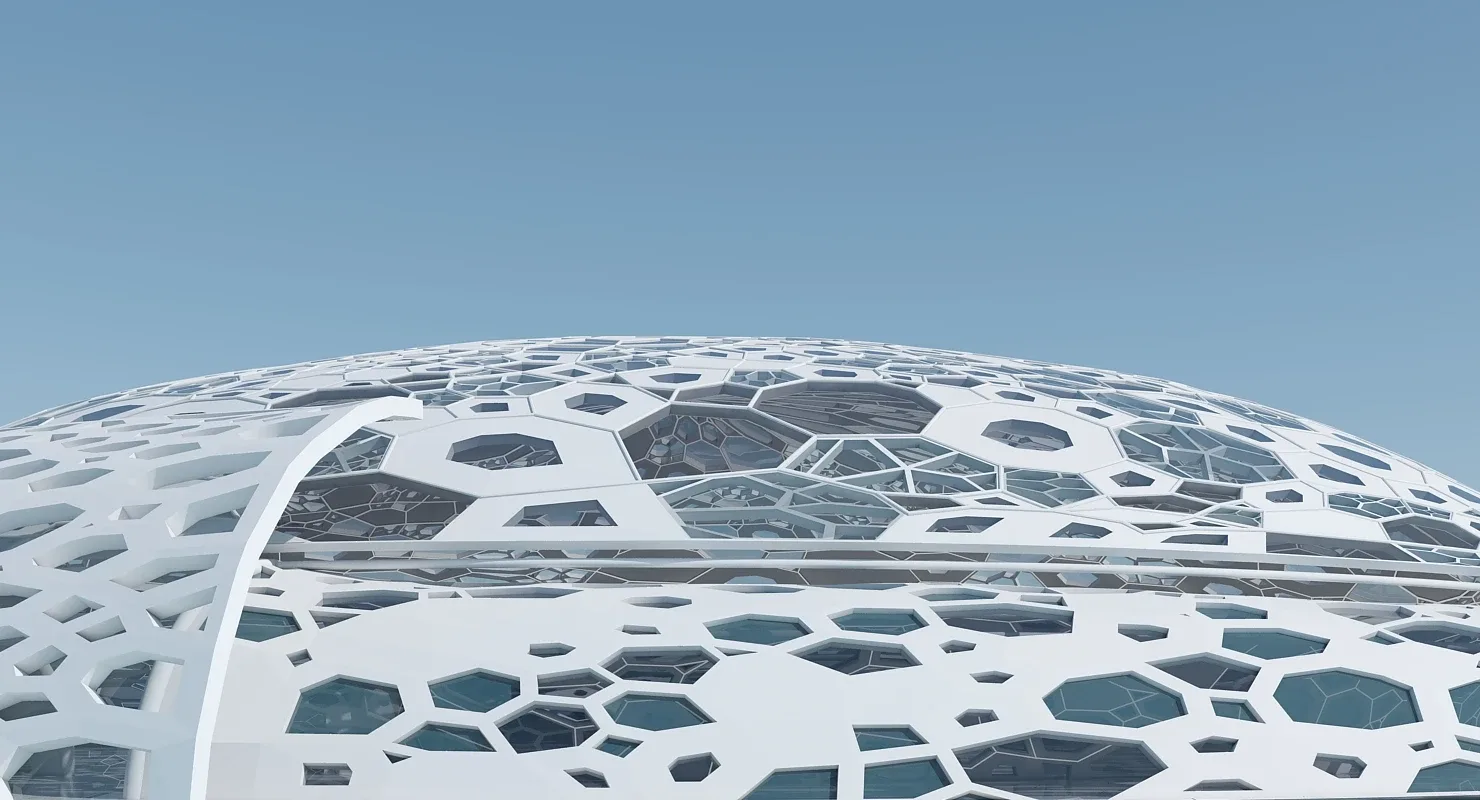 Futuristic Architectural Dome Interior 3D