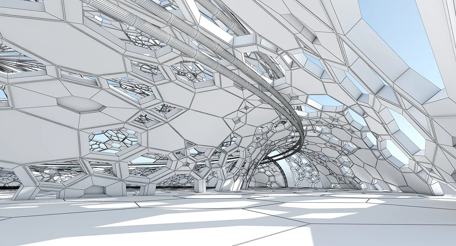 Futuristic Architectural Dome Interior 3D