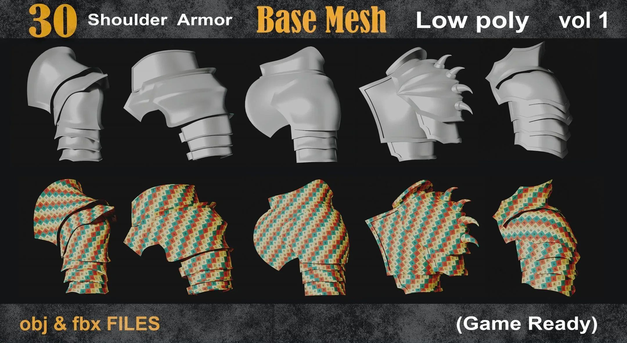 30 shoulder armor basemesh vol01