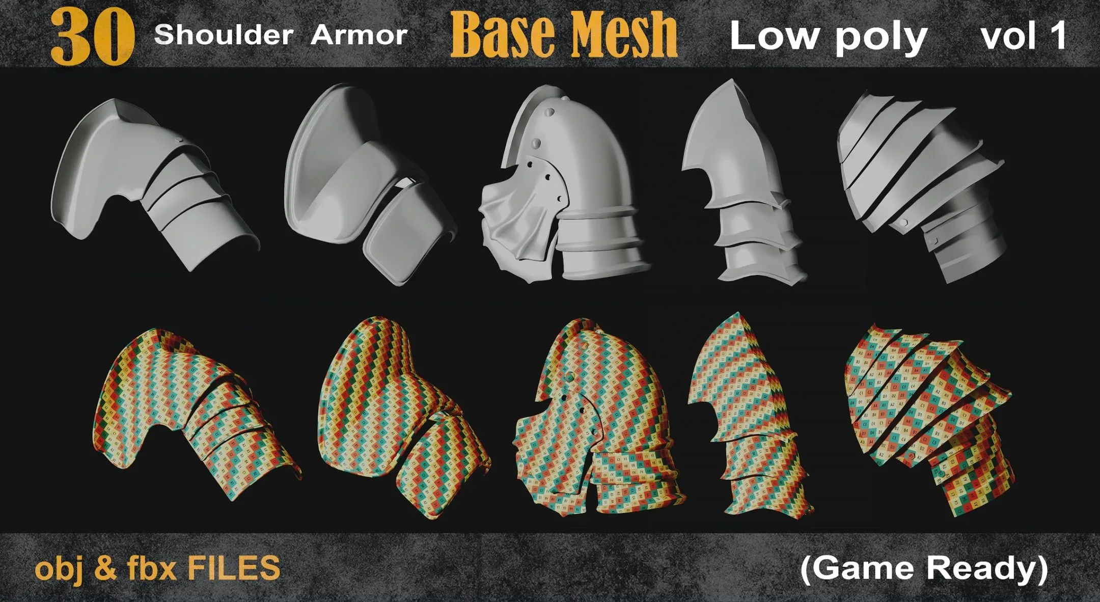 30 shoulder armor basemesh vol01