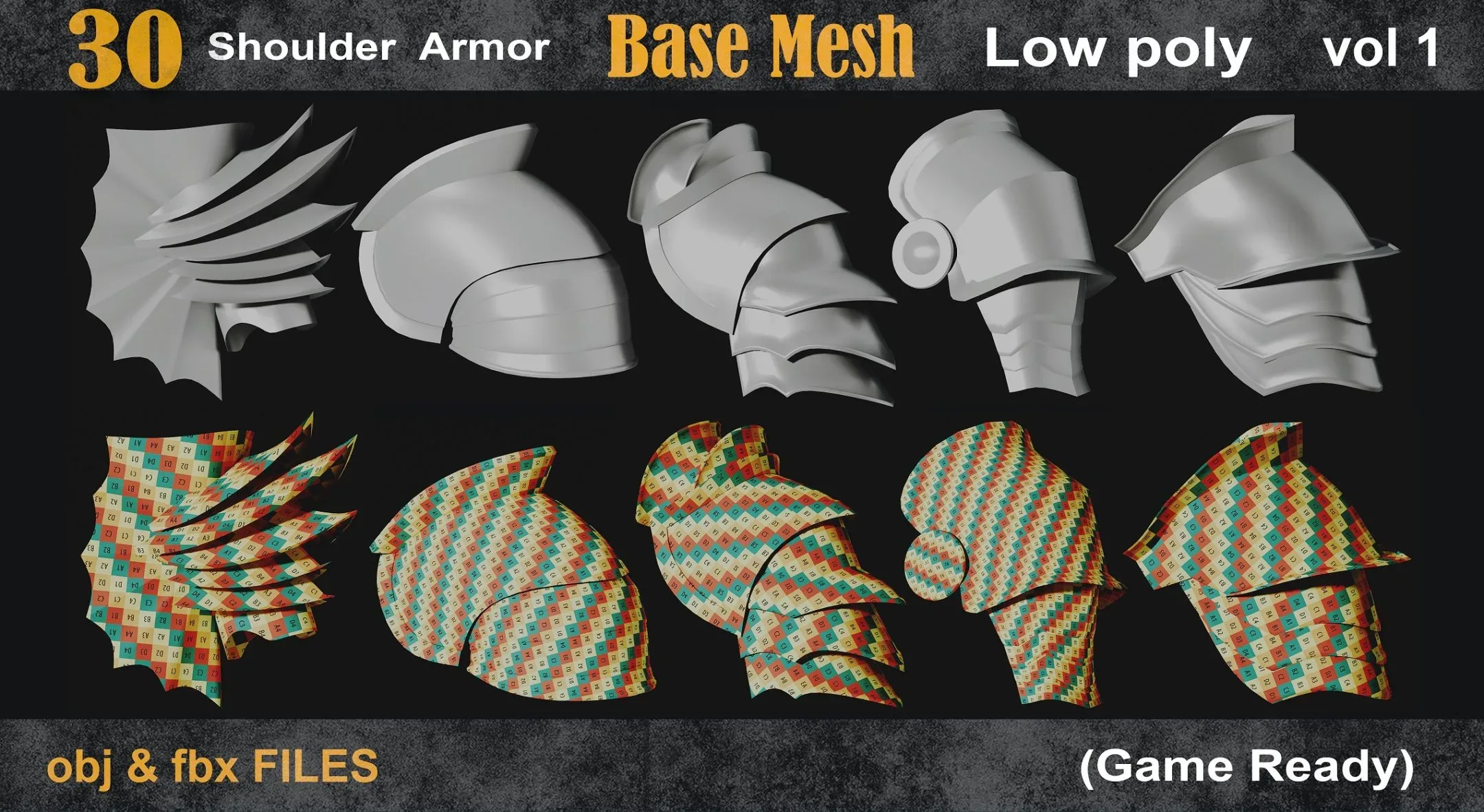 30 shoulder armor basemesh vol01