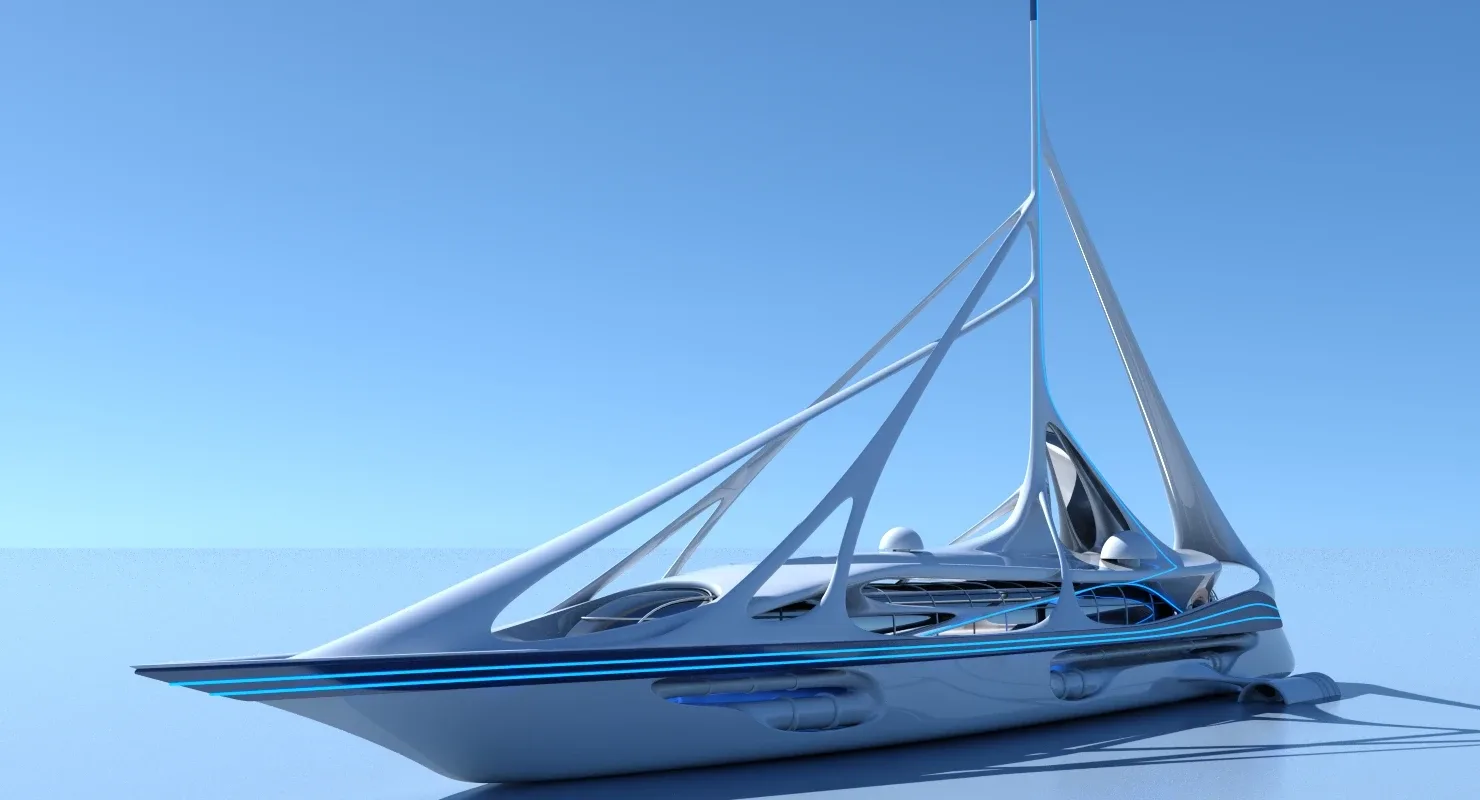 Futuristic Yacht 01 3D model