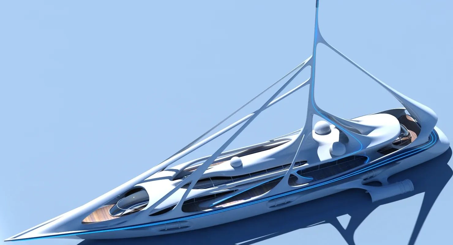 Futuristic Yacht 01 3D model