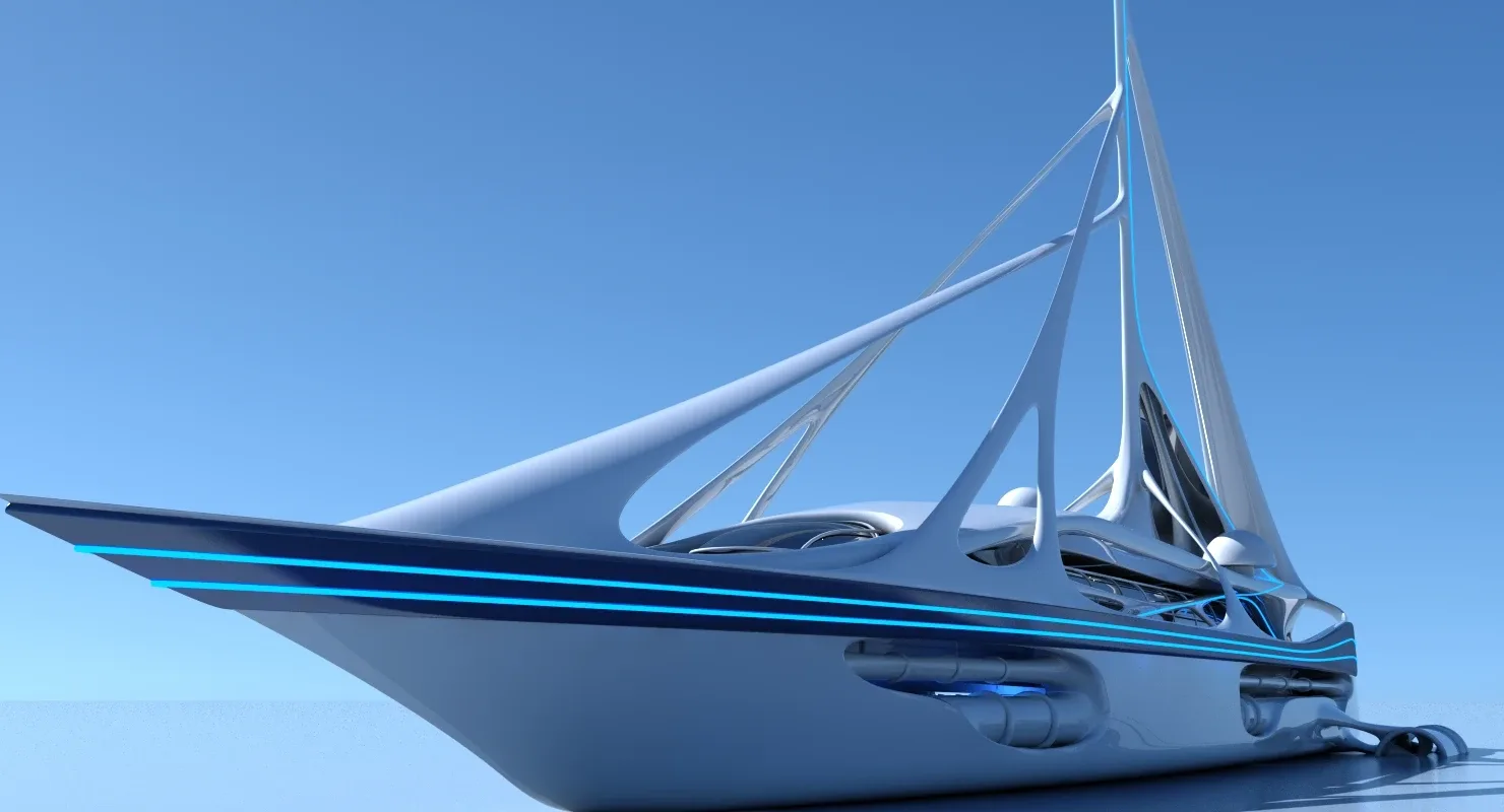 Futuristic Yacht 01 3D model