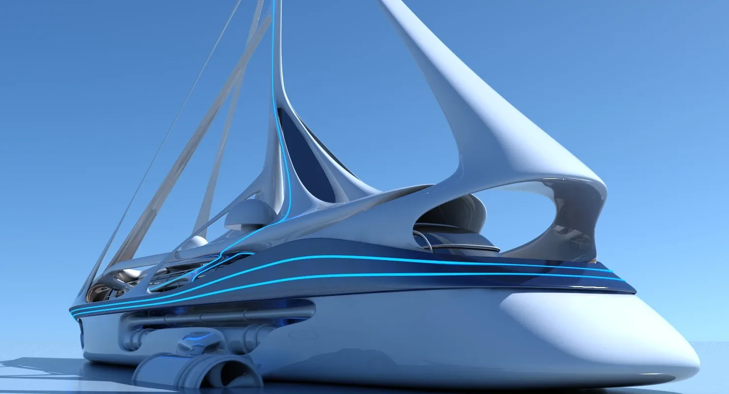 Futuristic Yacht 01 3D model