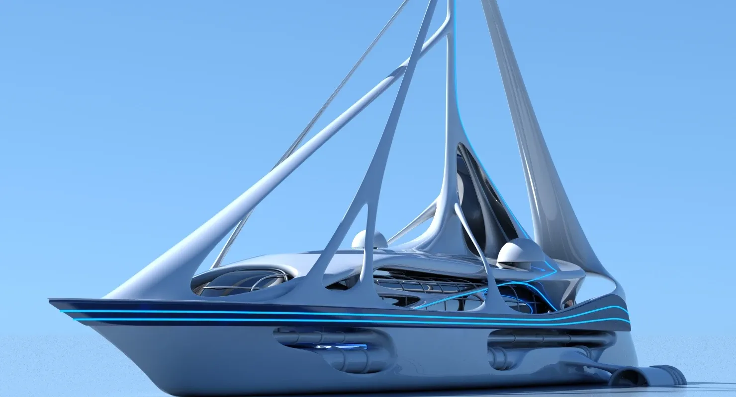 Futuristic Yacht 01 3D model