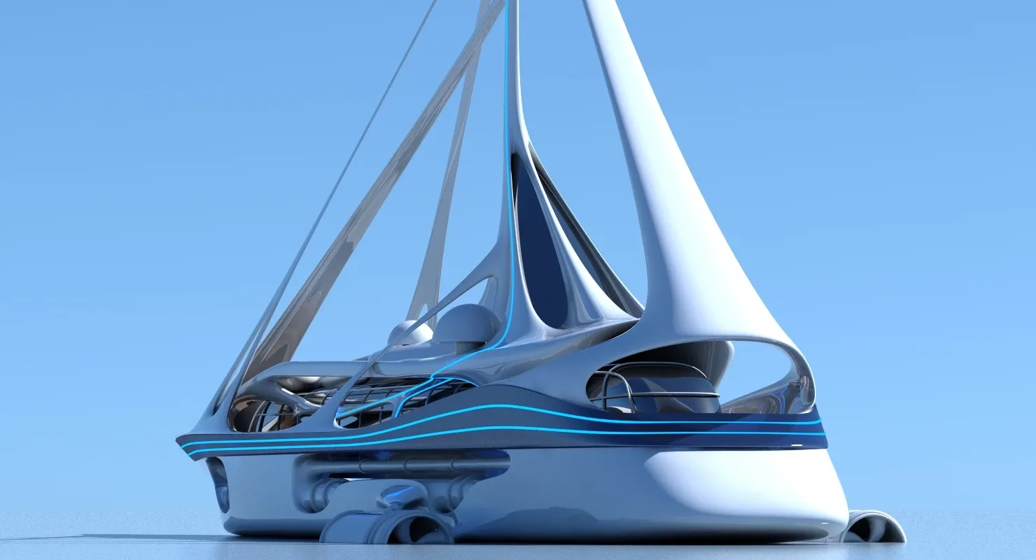 Futuristic Yacht 01 3D model