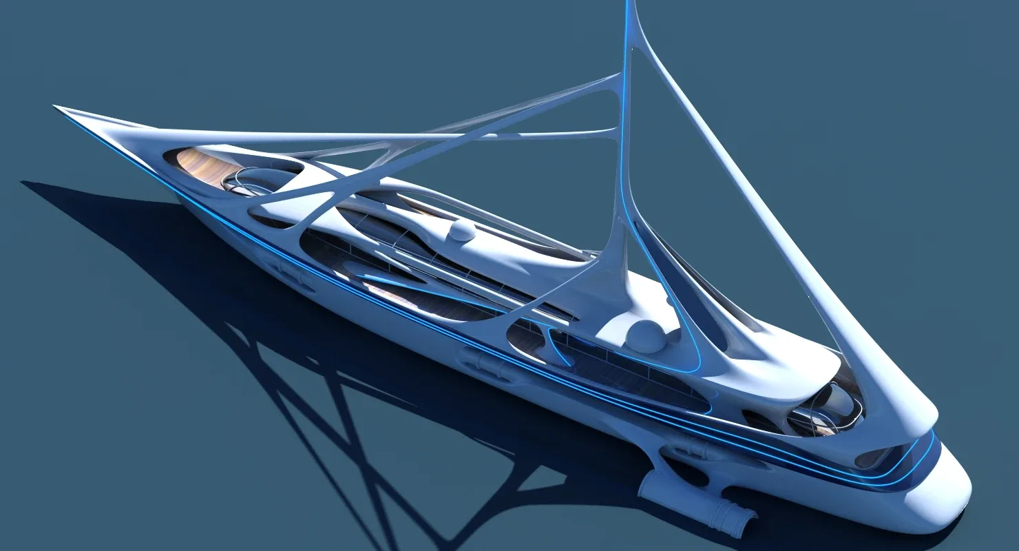 Futuristic Yacht 01 3D model