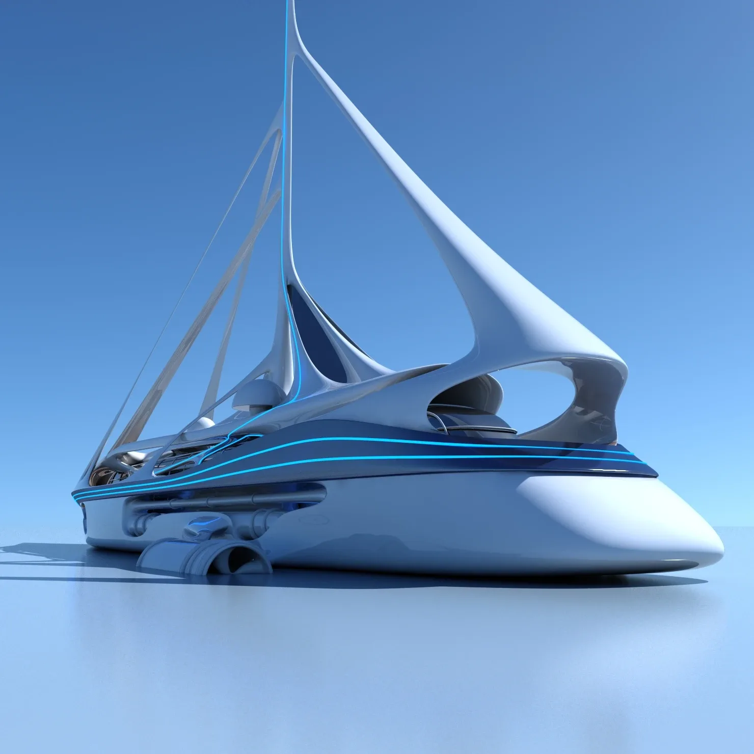 Futuristic Yacht 01 3D model