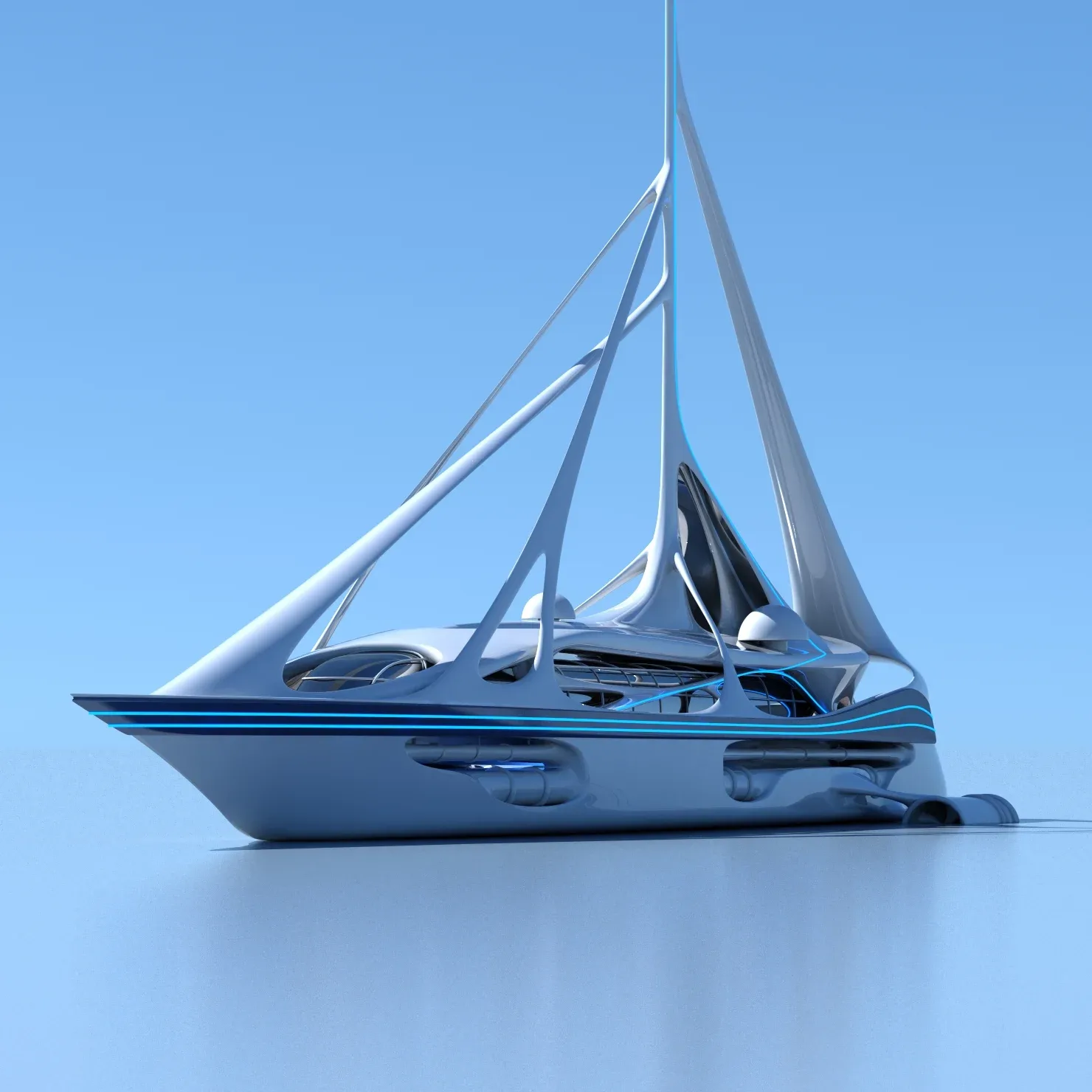 Futuristic Yacht 01 3D model