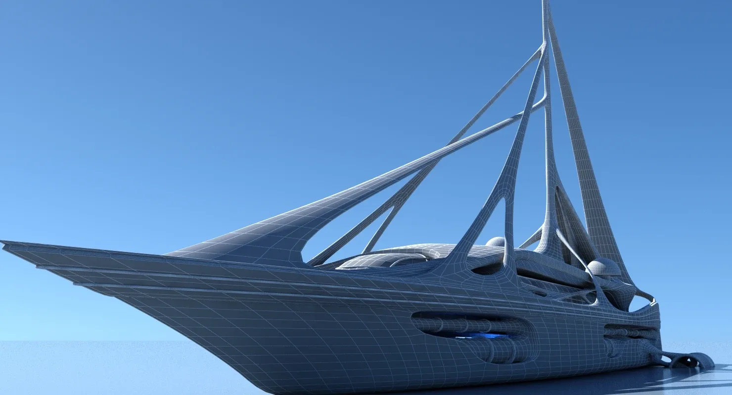 Futuristic Yacht 01 3D model