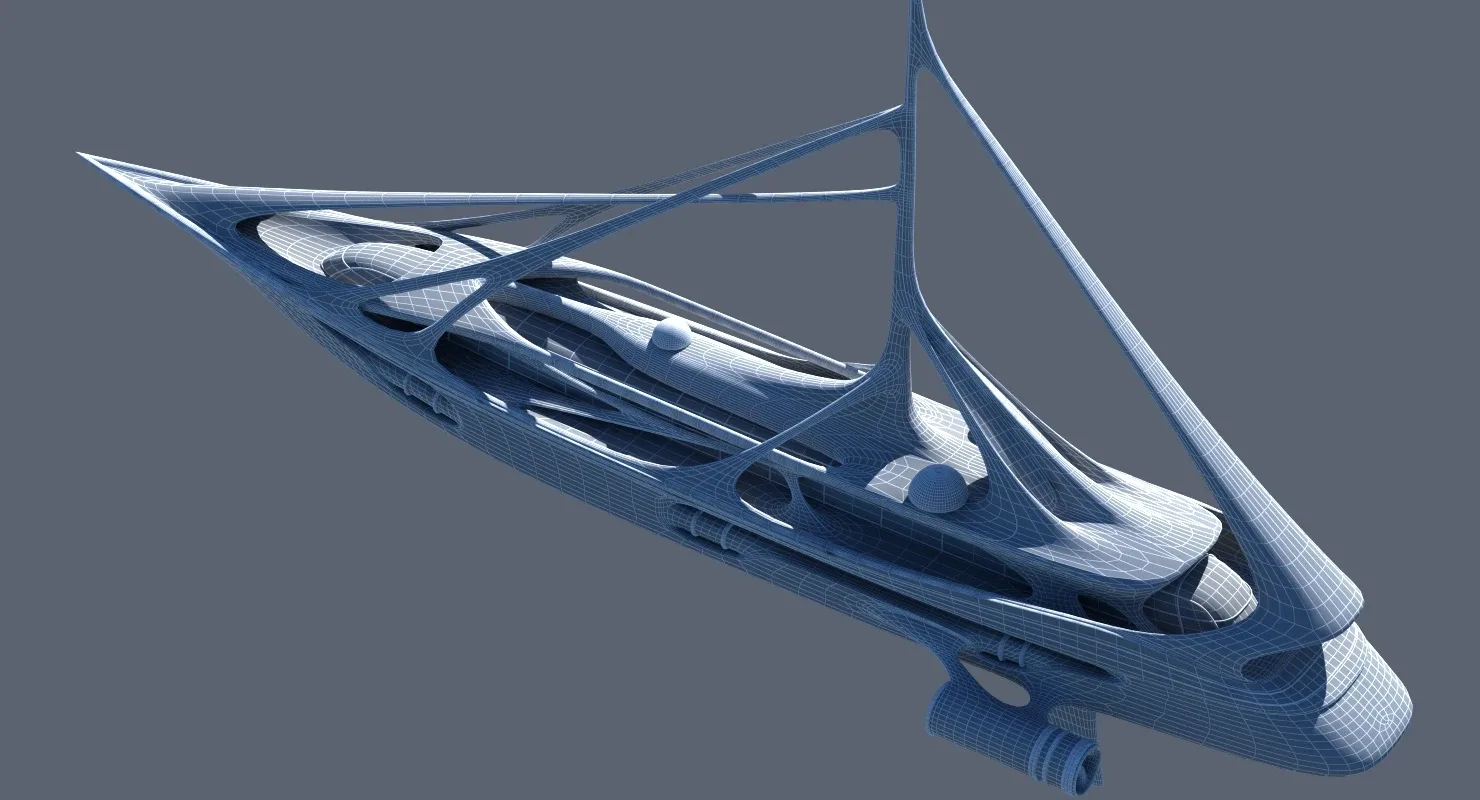 Futuristic Yacht 01 3D model