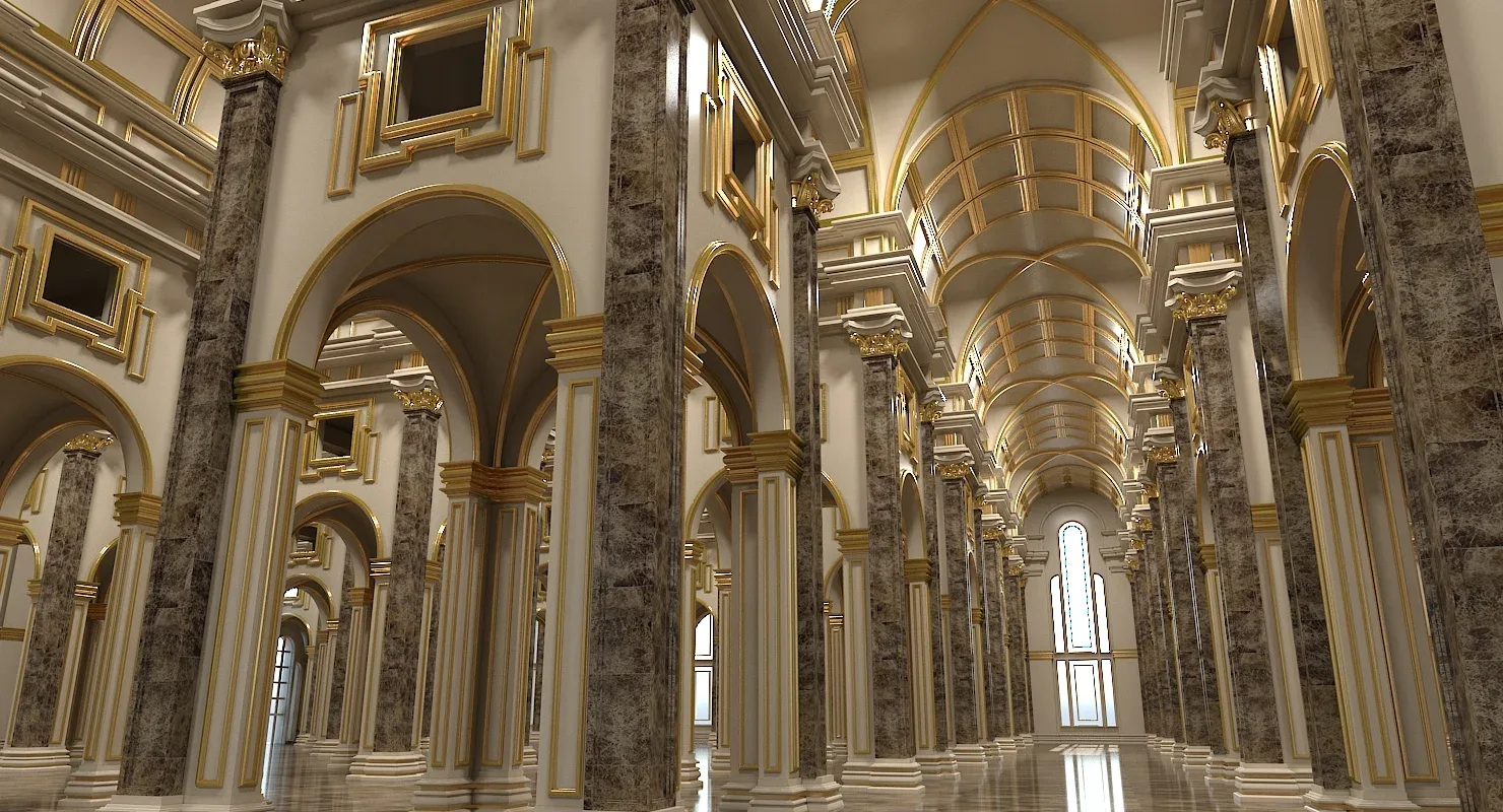 3D Classical Historic Interior Scene 319 model