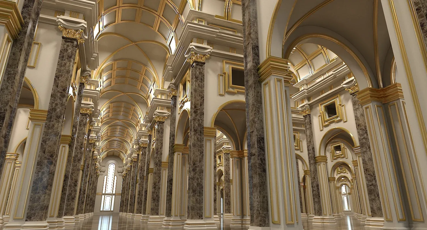 3D Classical Historic Interior Scene 319 model