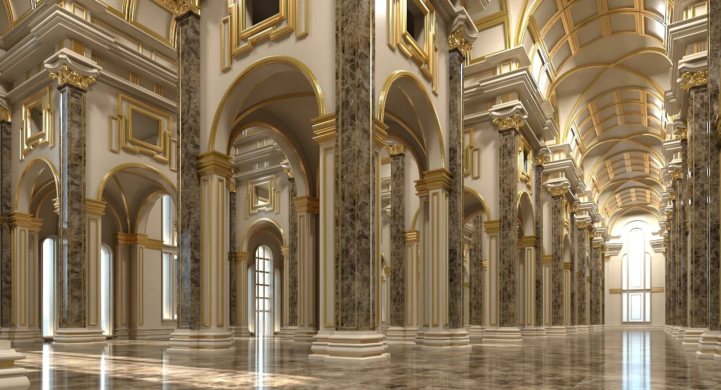 3D Classical Historic Interior Scene 319 model