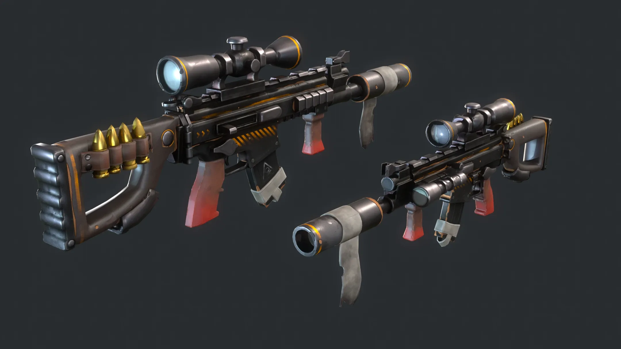 Stylized 4 Weapon PBR Collection