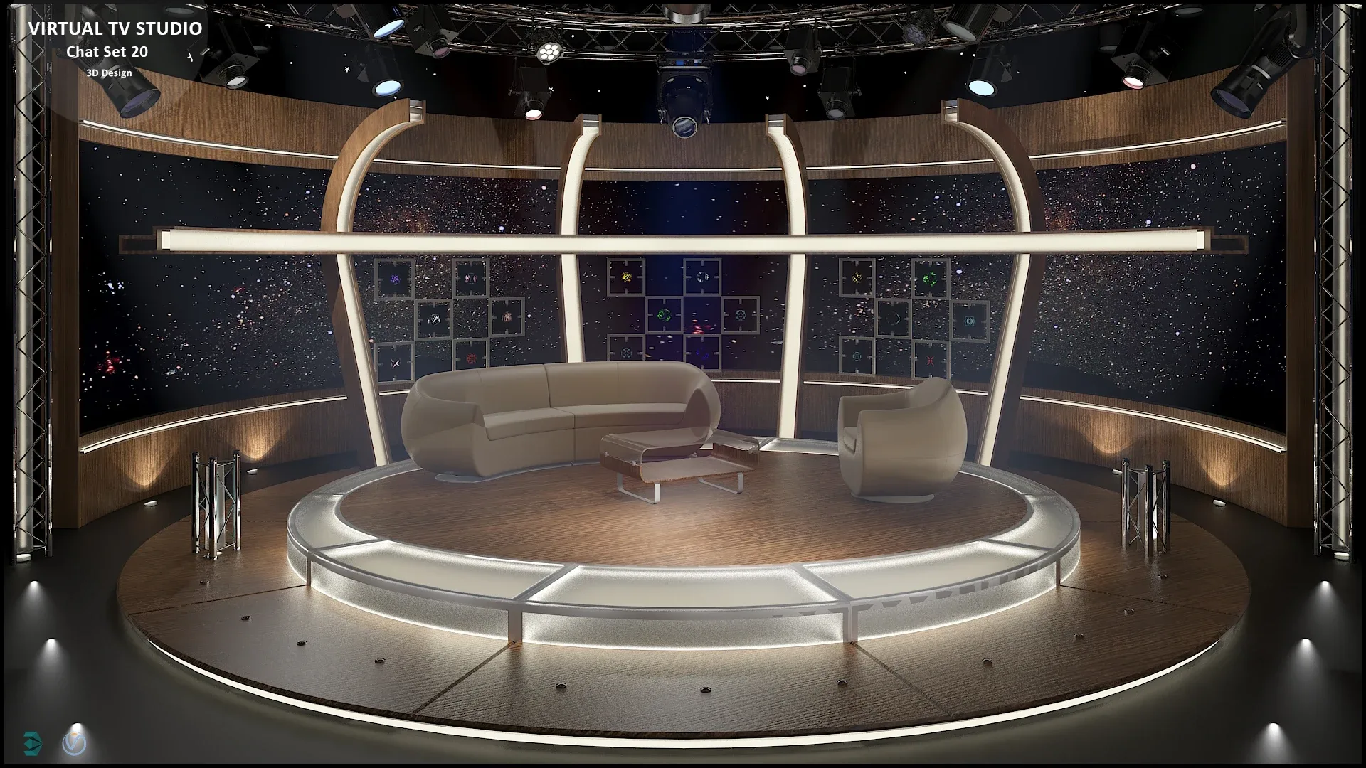 Virtual TV Studio Chat Set 20