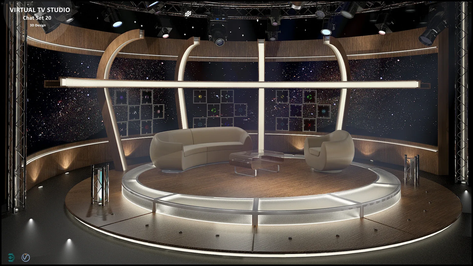 Virtual TV Studio Chat Set 20