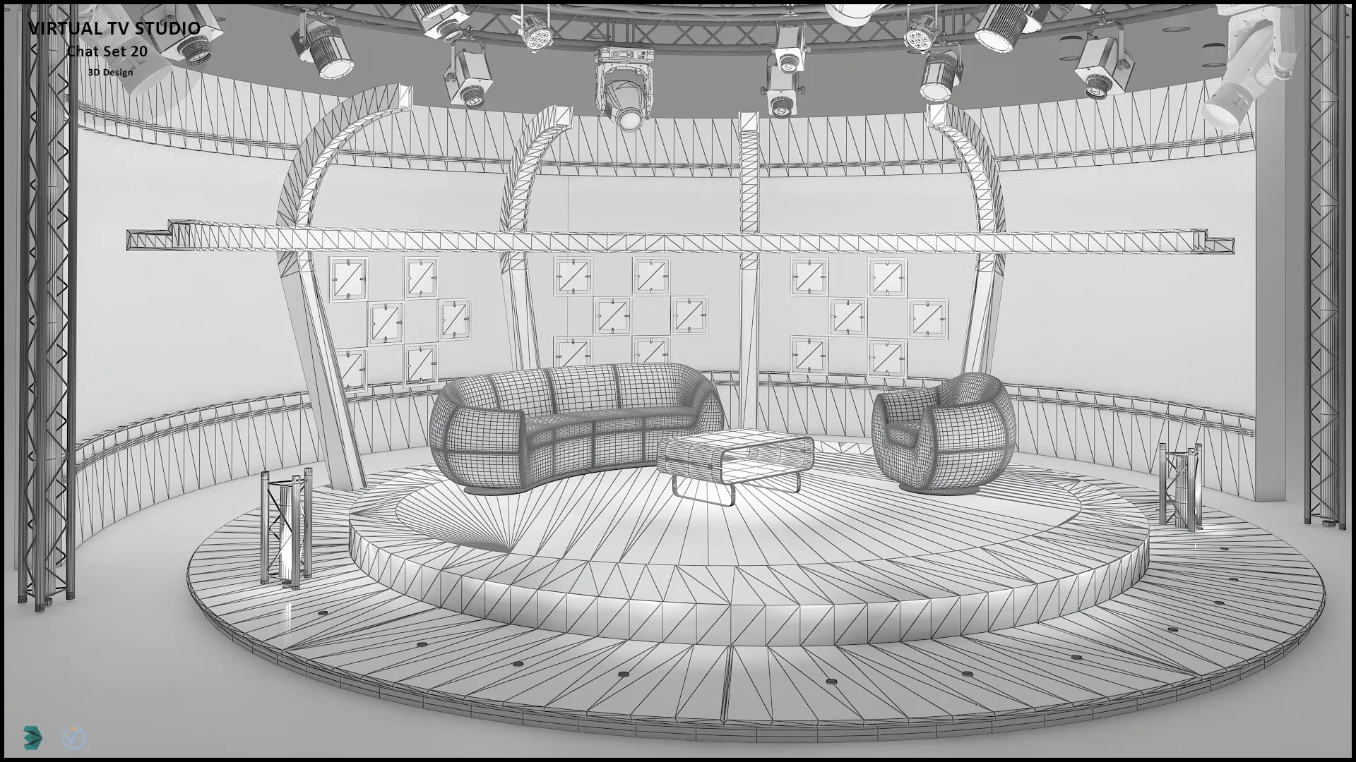 Virtual TV Studio Chat Set 20