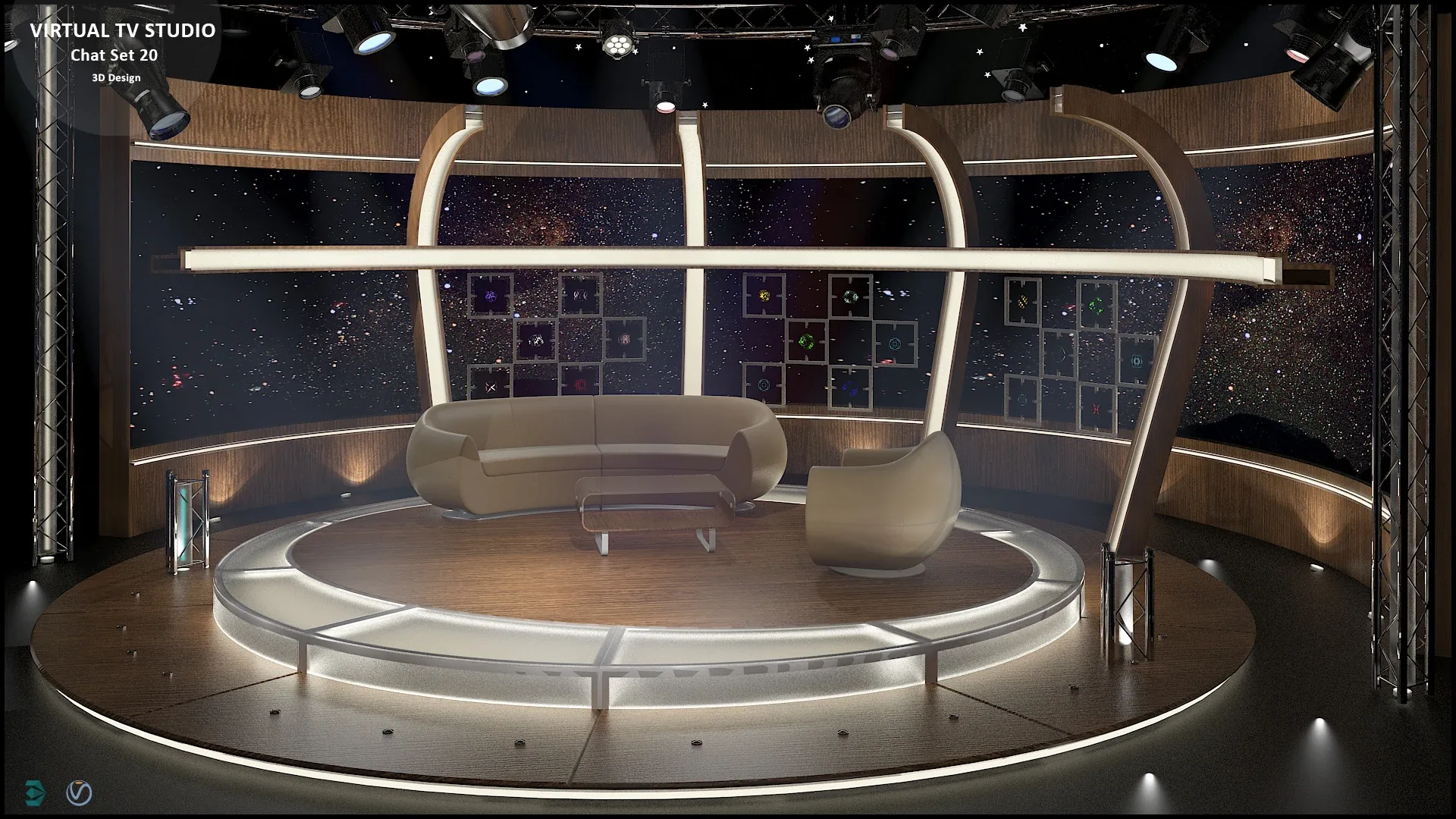 Virtual TV Studio Chat Set 20