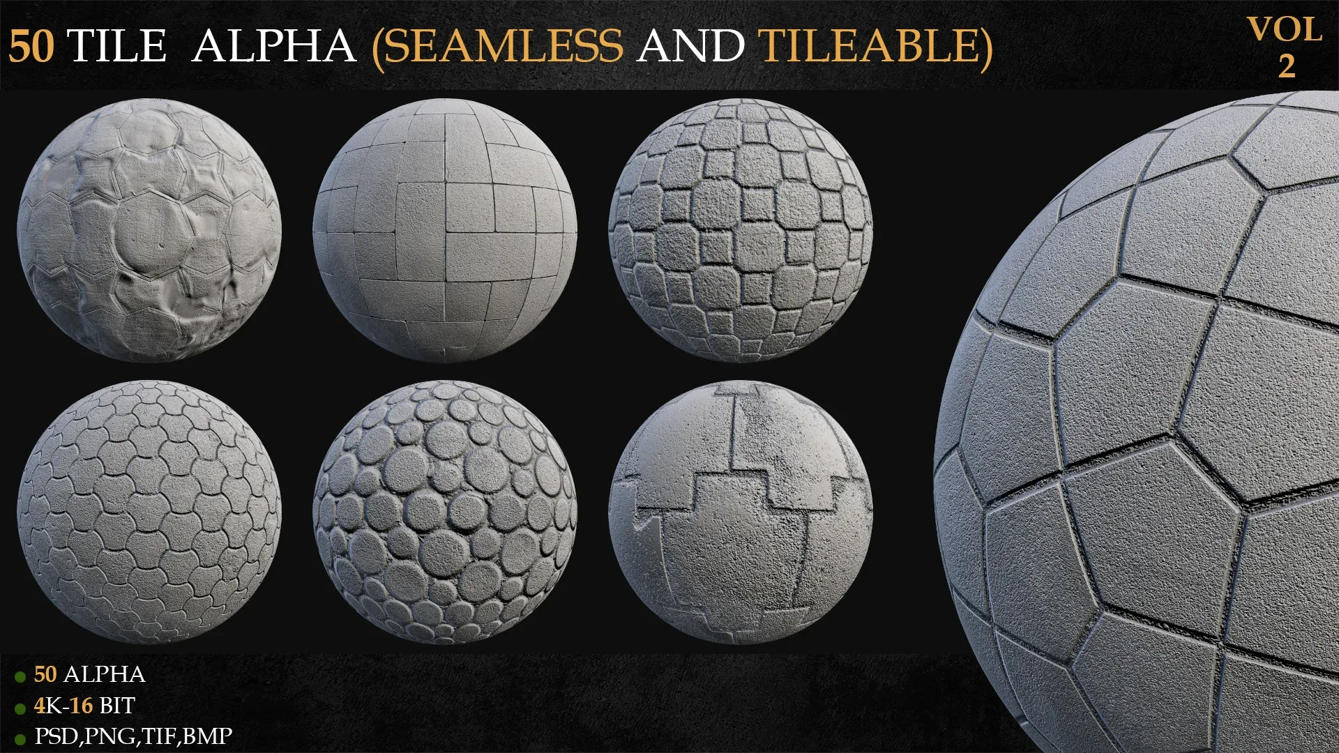 50 TILE ALPHA (SEAMLESS AND TILEABLE)-VOL 2