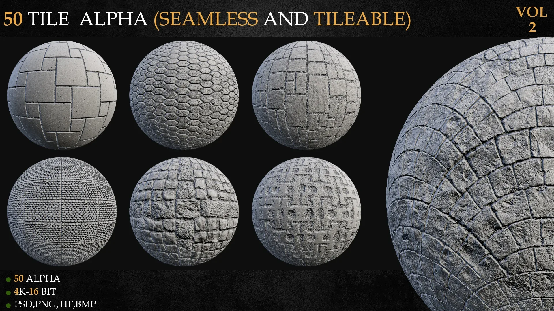 50 TILE ALPHA (SEAMLESS AND TILEABLE)-VOL 2