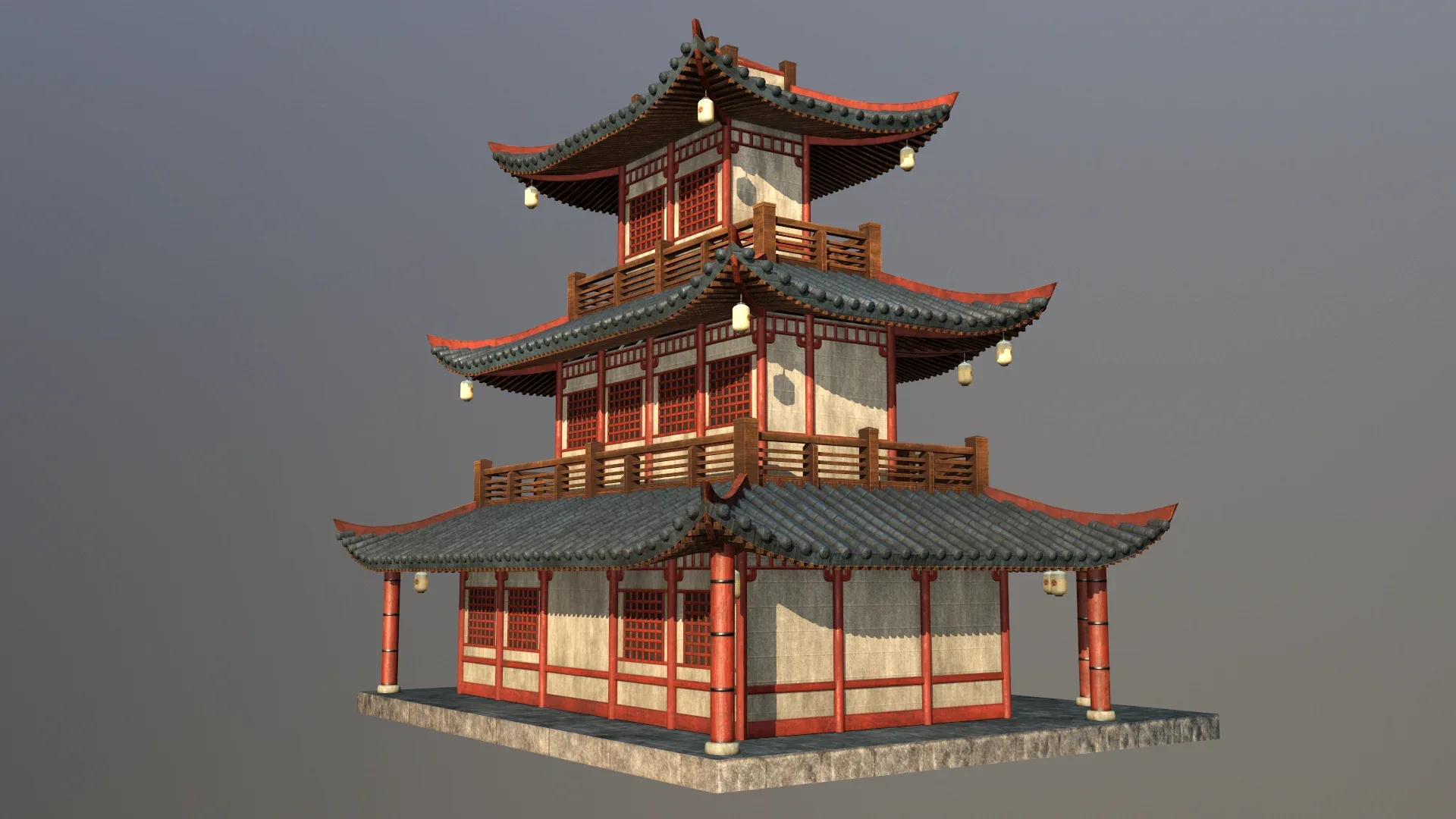 Asian Japanese Realistic Exterior Building