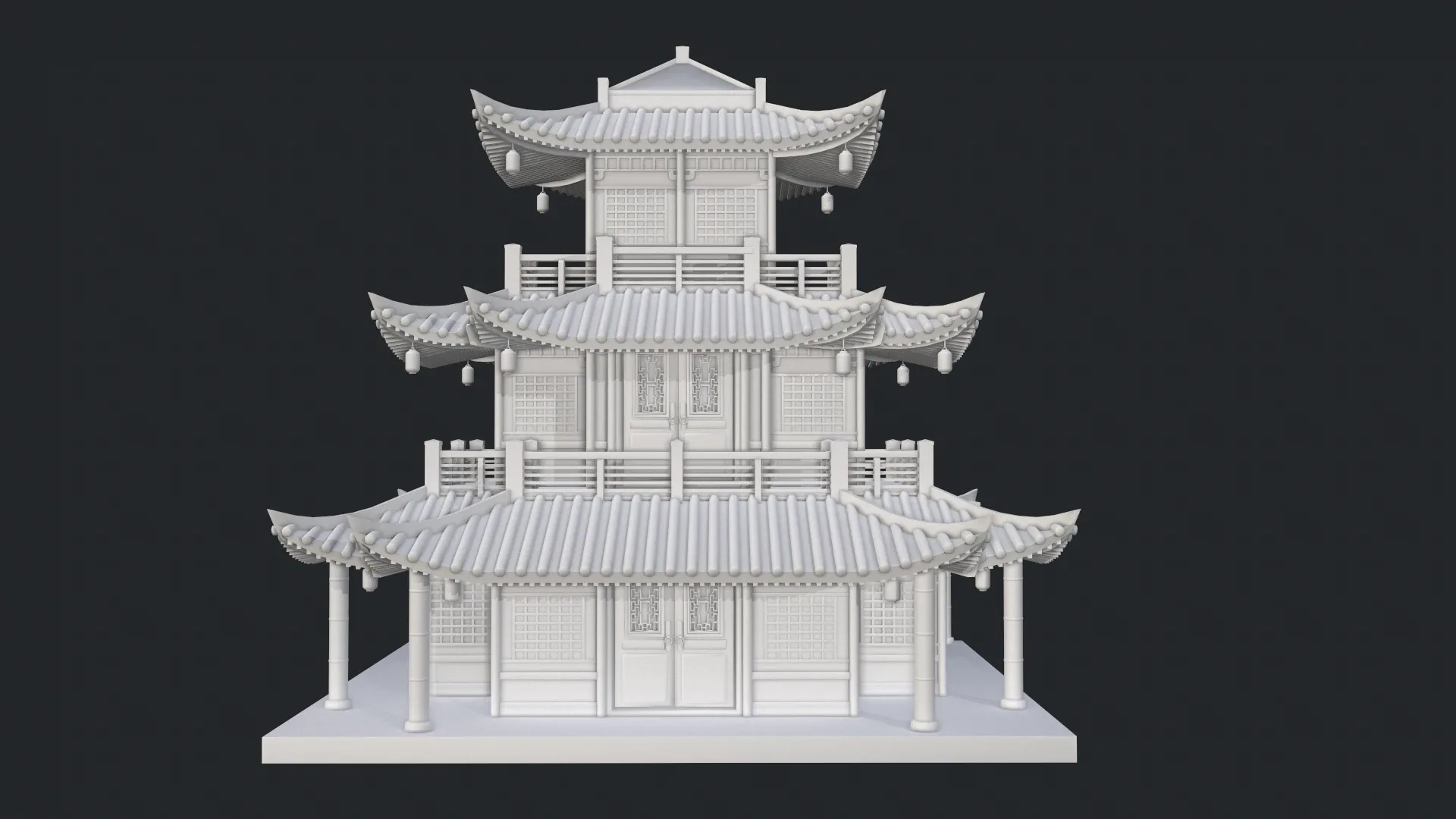 Asian Japanese Realistic Exterior Building