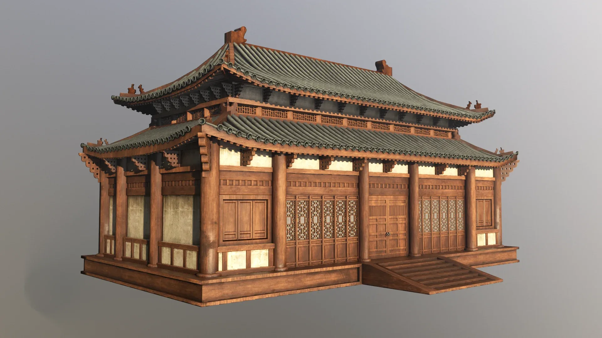 Asian Japanese chinese and korean Realistic Building