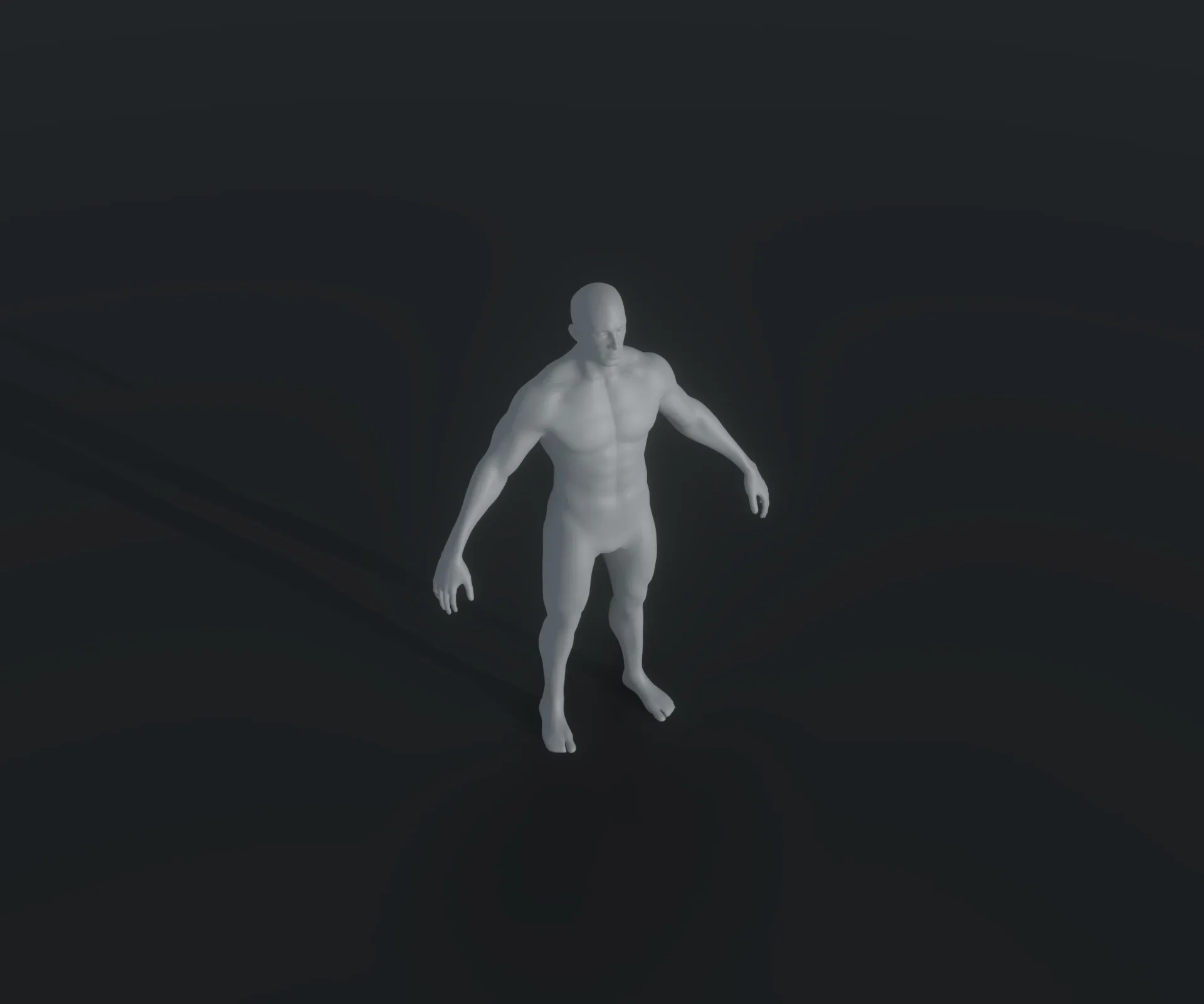 Male Body Base Mesh Animated and Rigged 3D Model 20k Polygons