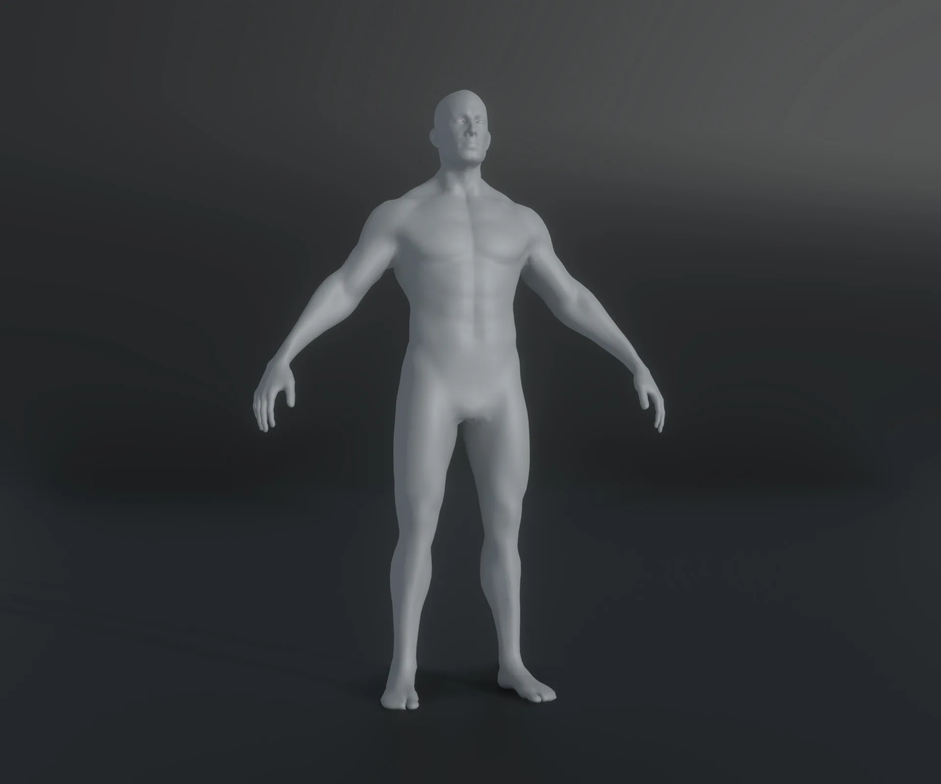 Male Body Base Mesh Animated and Rigged 3D Model 20k Polygons