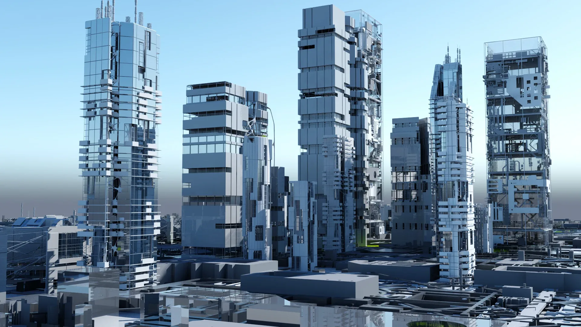 Sci-Fi Tech City 3D model