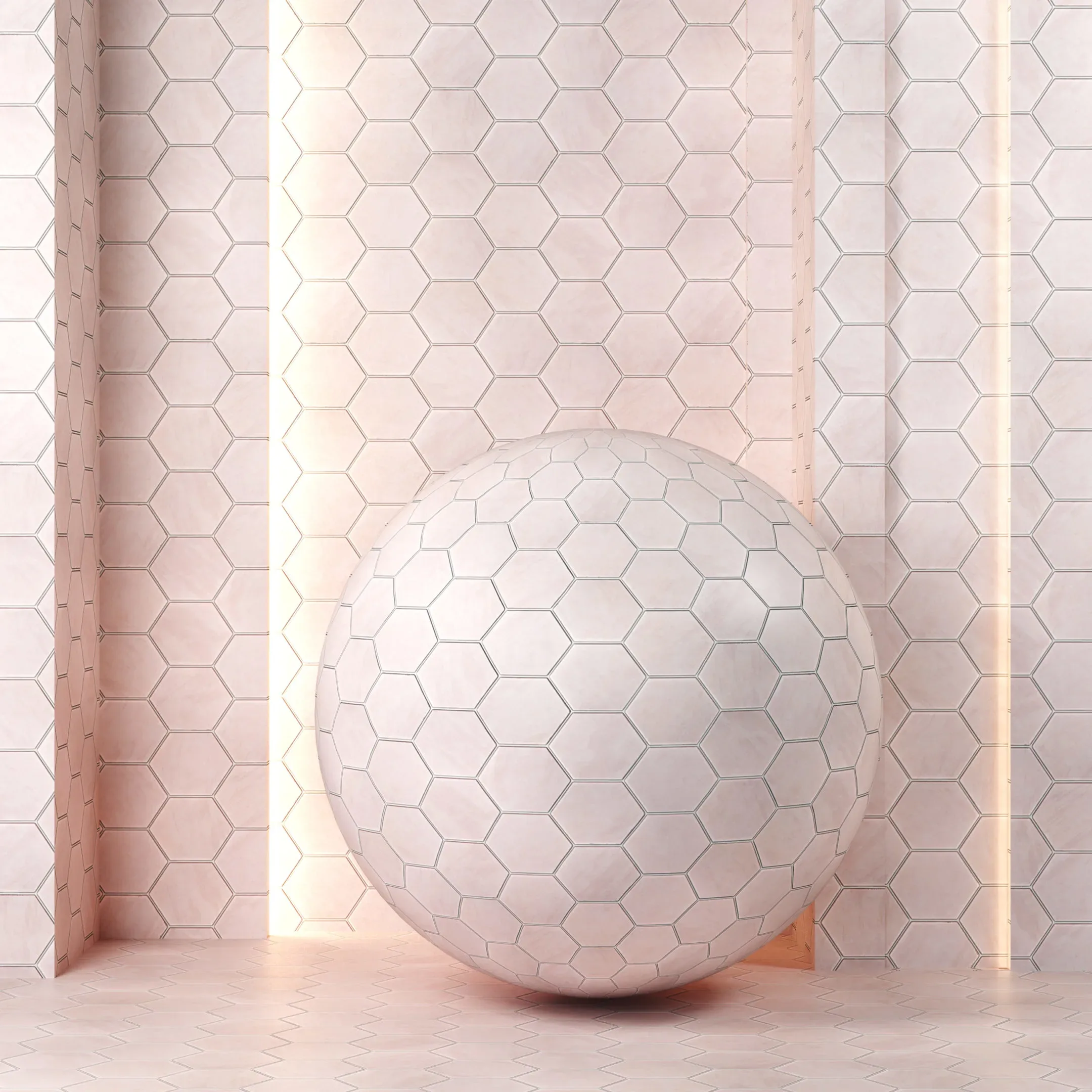 (4k)(6color) Sasha Hex Matte Porcelain Hexagon Tile-(Seamless,pbr)