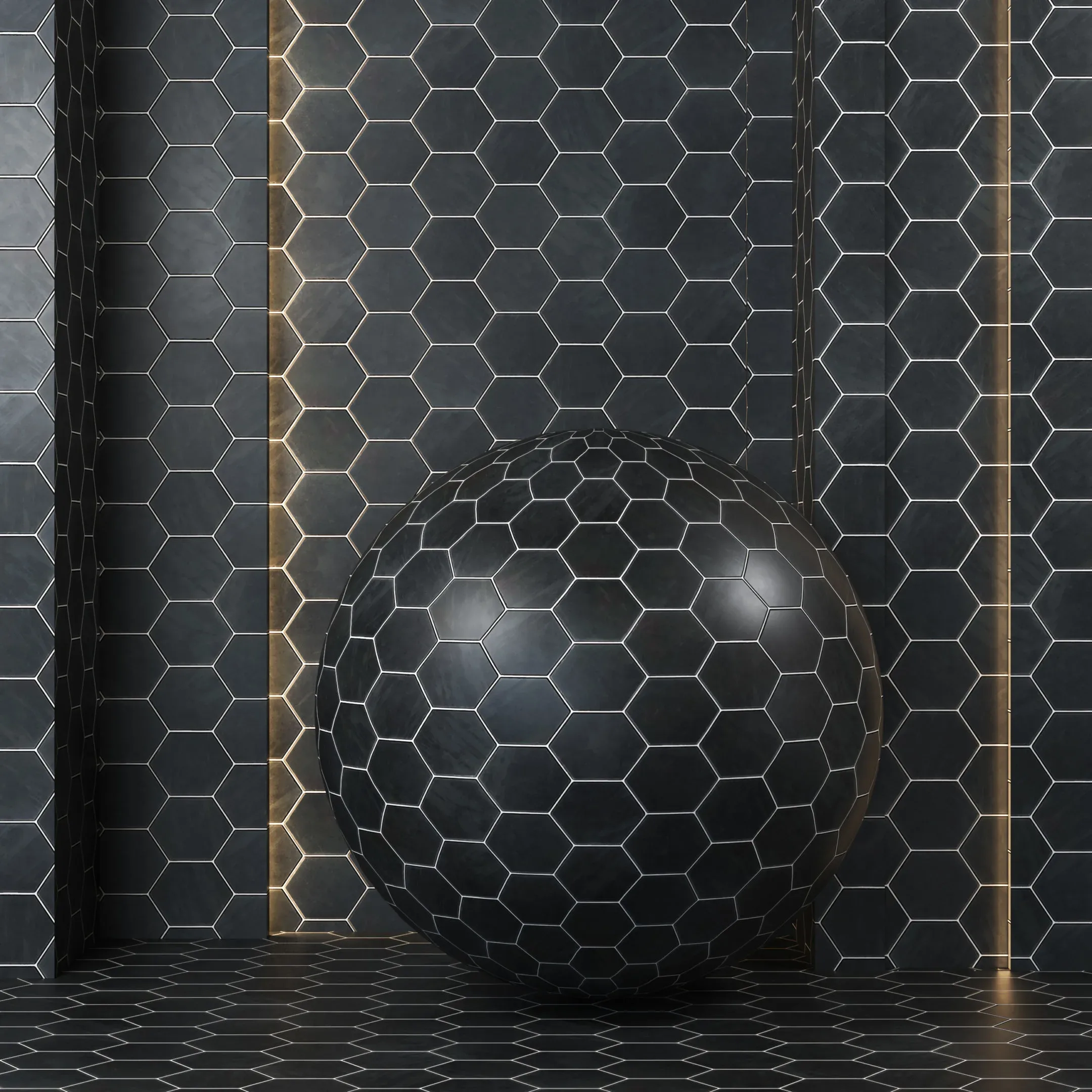 (4k)(6color) Sasha Hex Matte Porcelain Hexagon Tile-(Seamless,pbr)