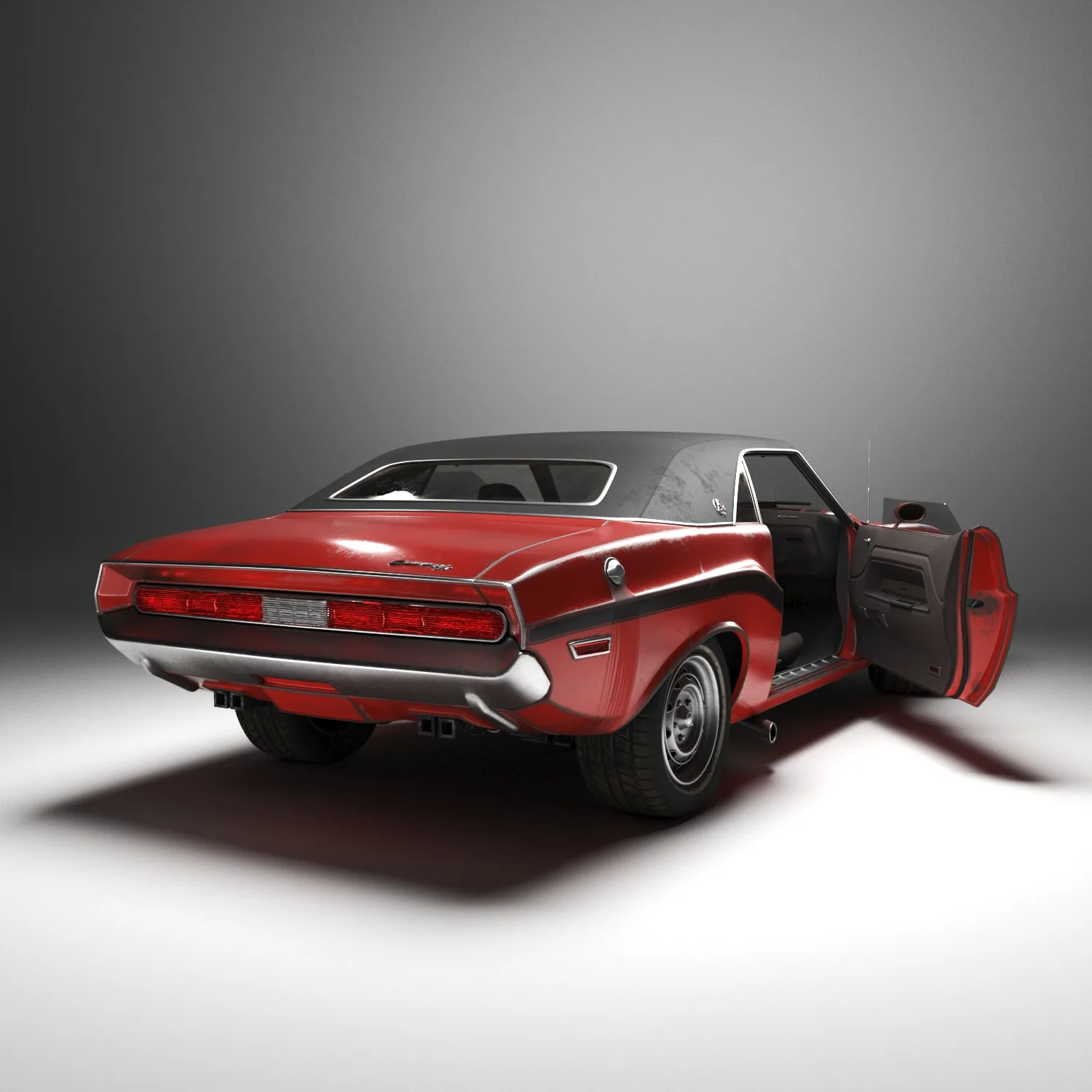 100 3d object model- Dodge Challenger RT 1970