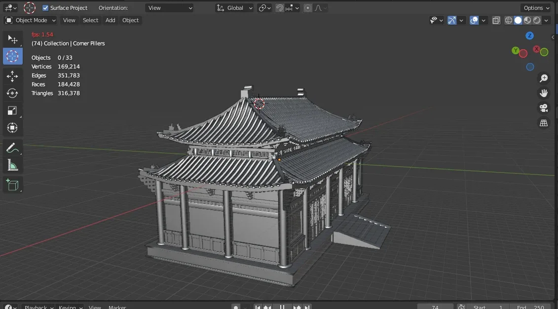 Asian Japanese Realistic Exterior Building