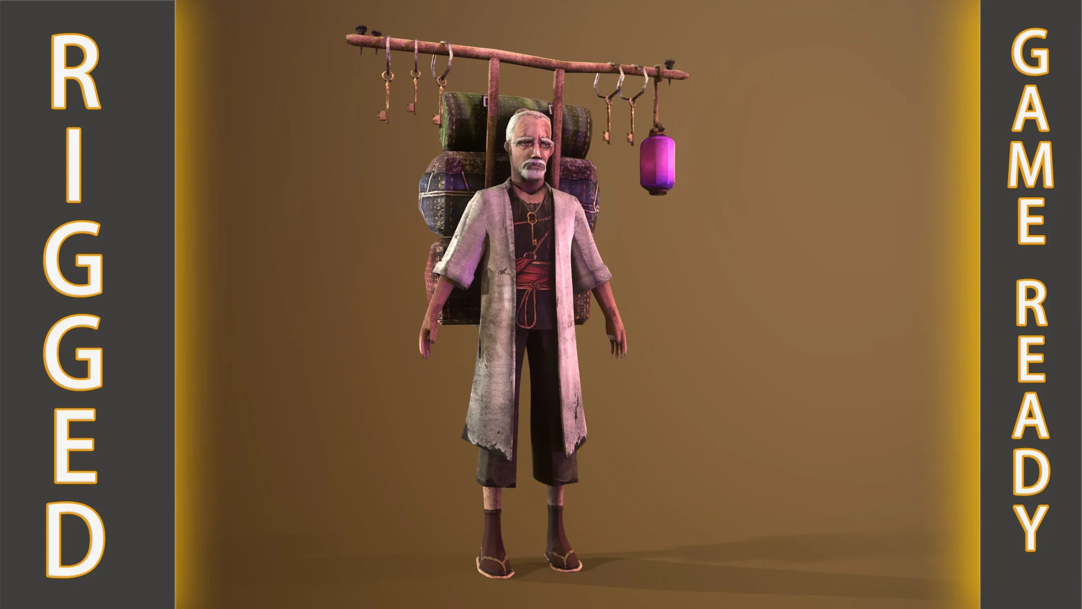 Old Merchant Rigged character