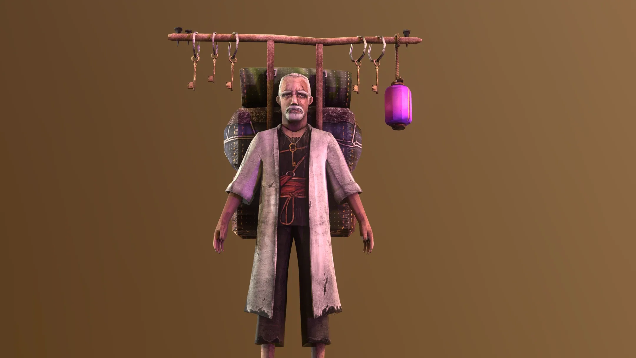 Old Merchant Rigged character