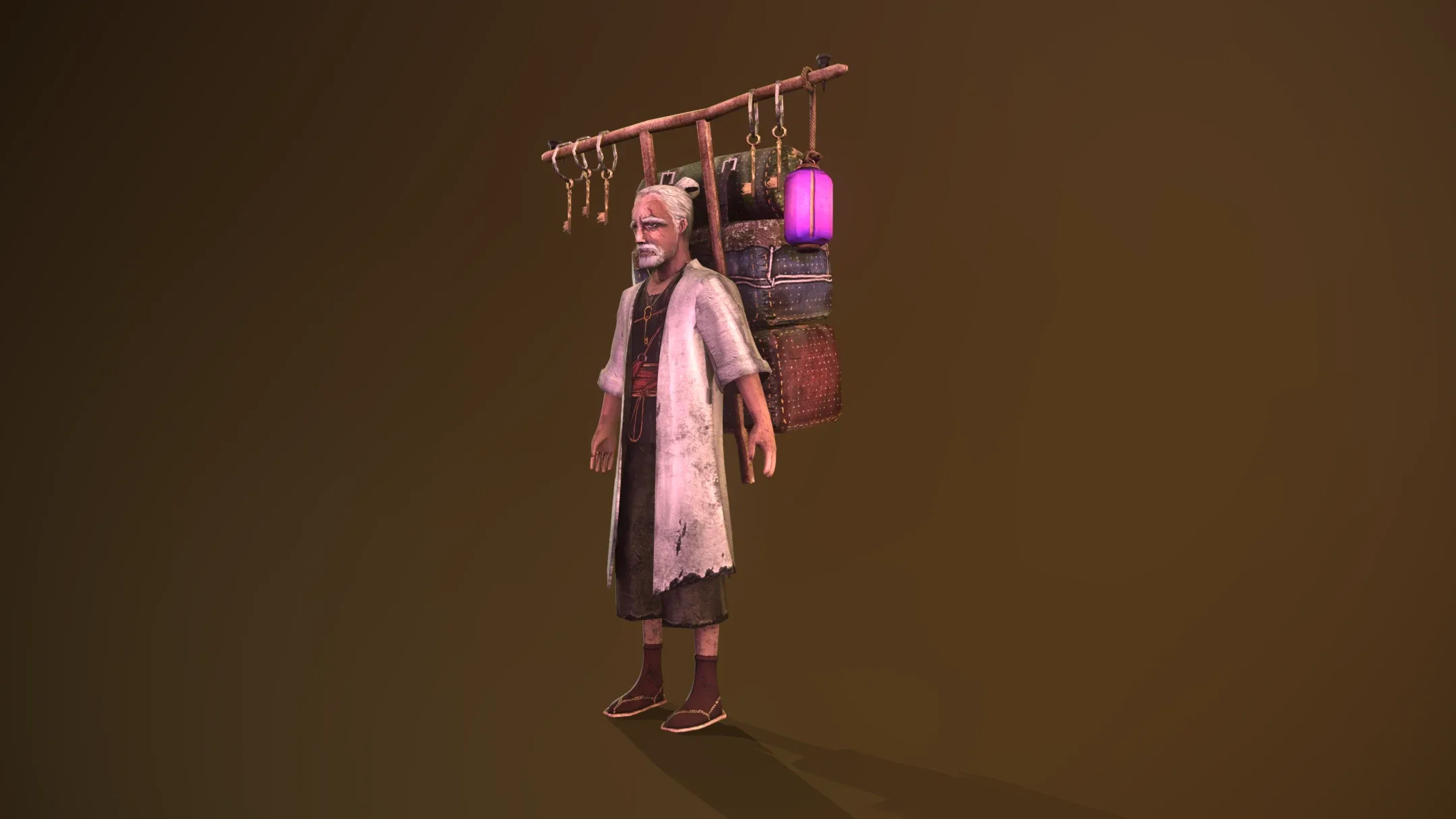 Old Merchant Rigged character