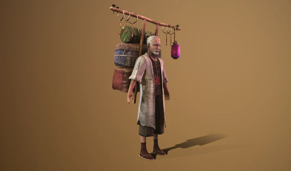 Old Merchant Rigged character