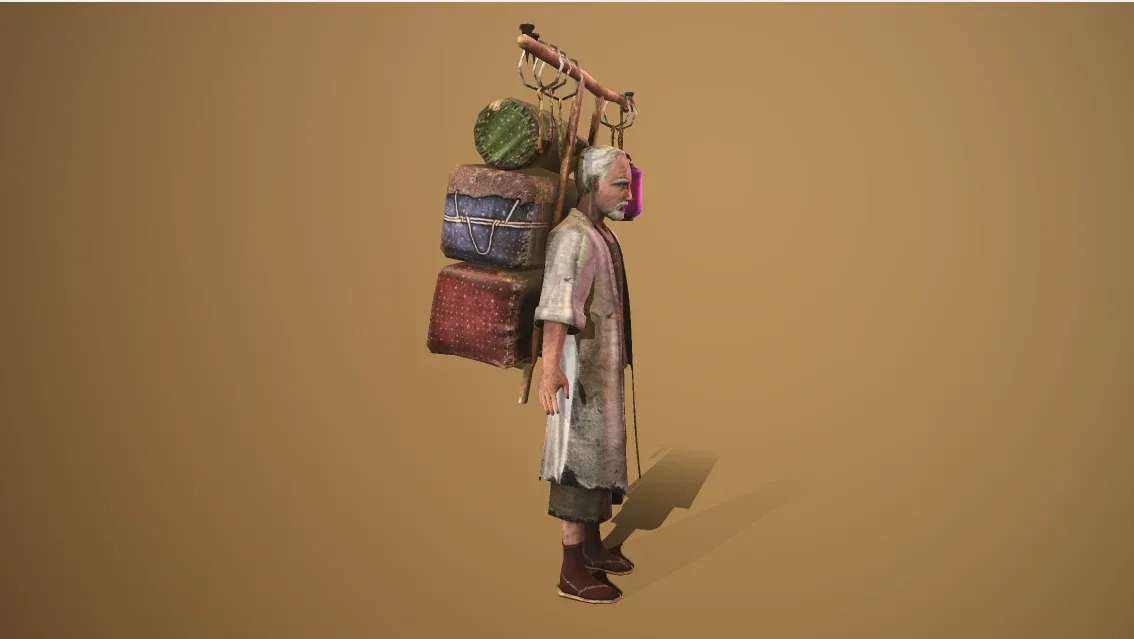 Old Merchant Rigged character