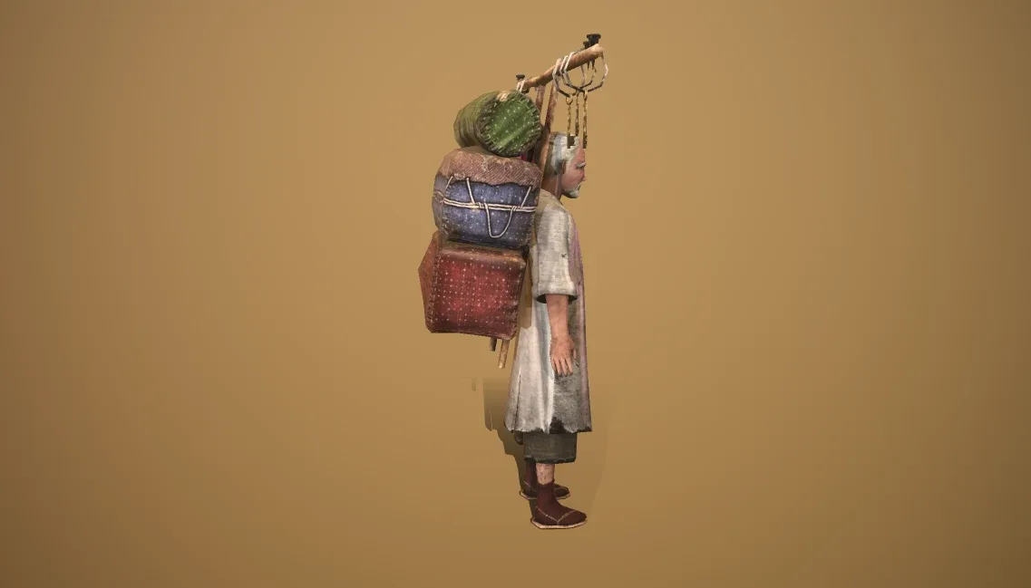 Old Merchant Rigged character