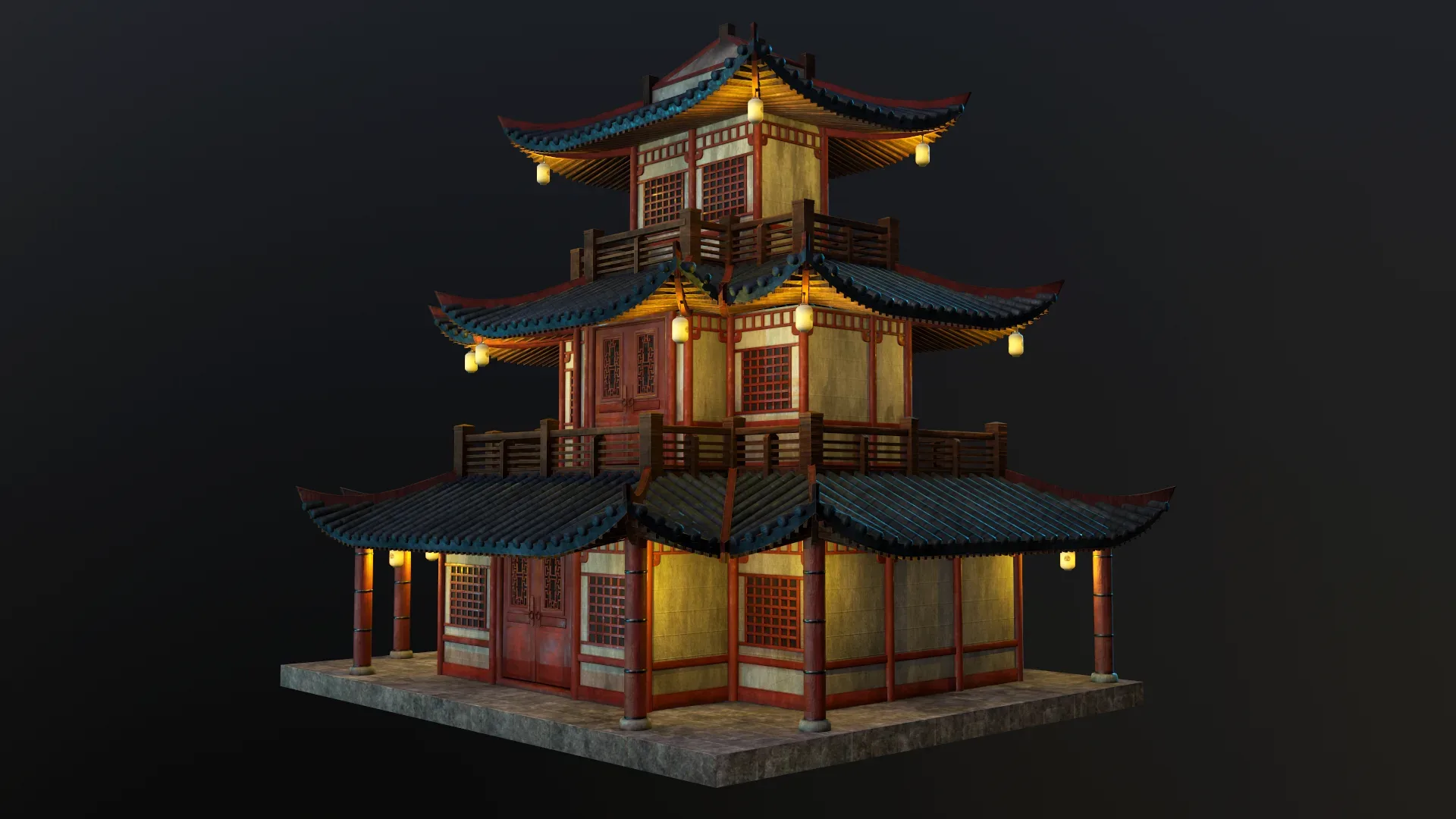 Asian Realistic Exterior Building