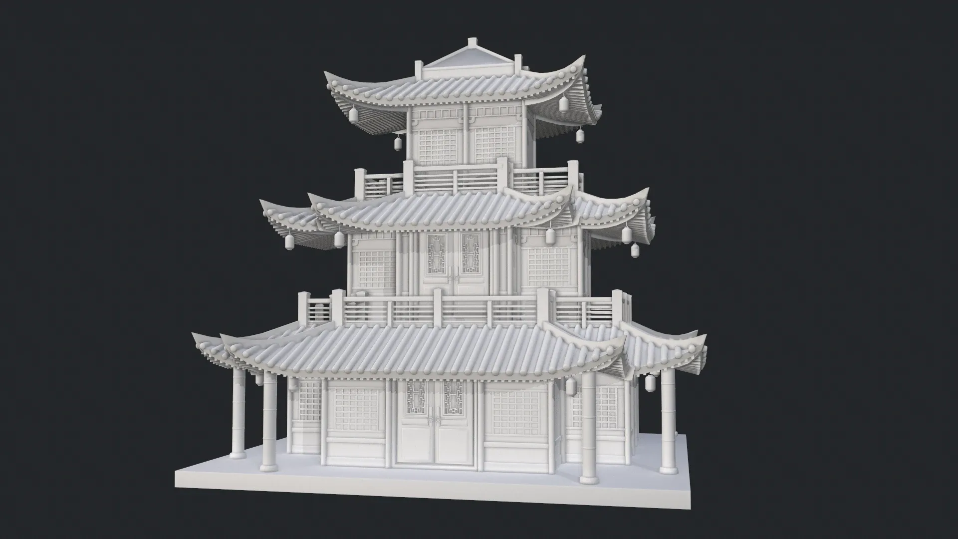 Asian Realistic Exterior Building